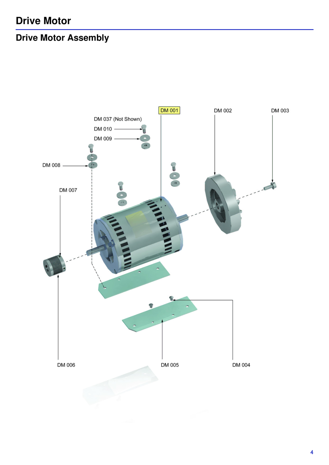 Life Fitness 95T-INTHX-XX, PCST-DOMXX-XX, 95T-DOMLHX-XX manual Drive Motor Assembly 