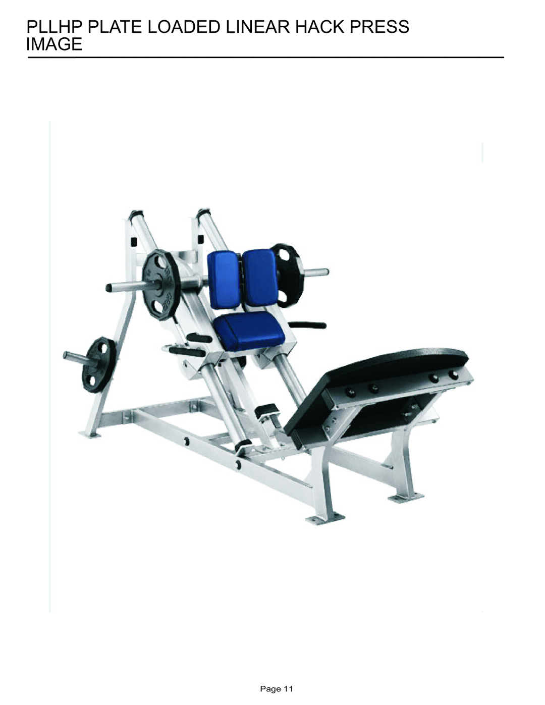 Life Fitness PLLHP manual Pllhp Plate Loaded Linear Hack Press Image 