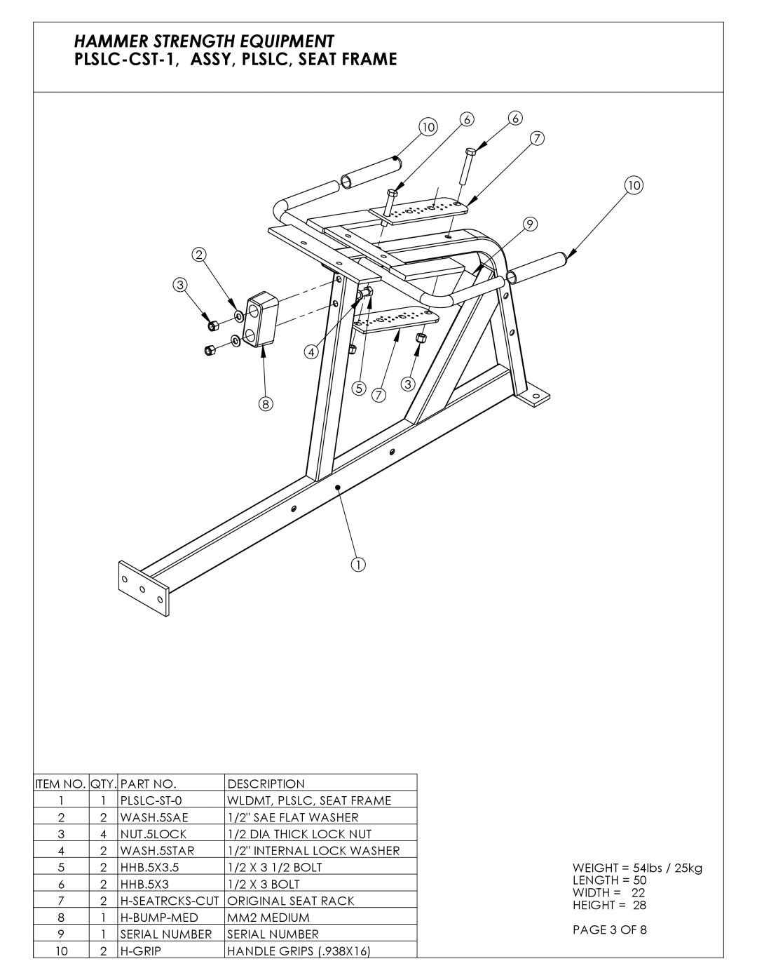 Life Fitness PLSLC manual HHB.5X3 