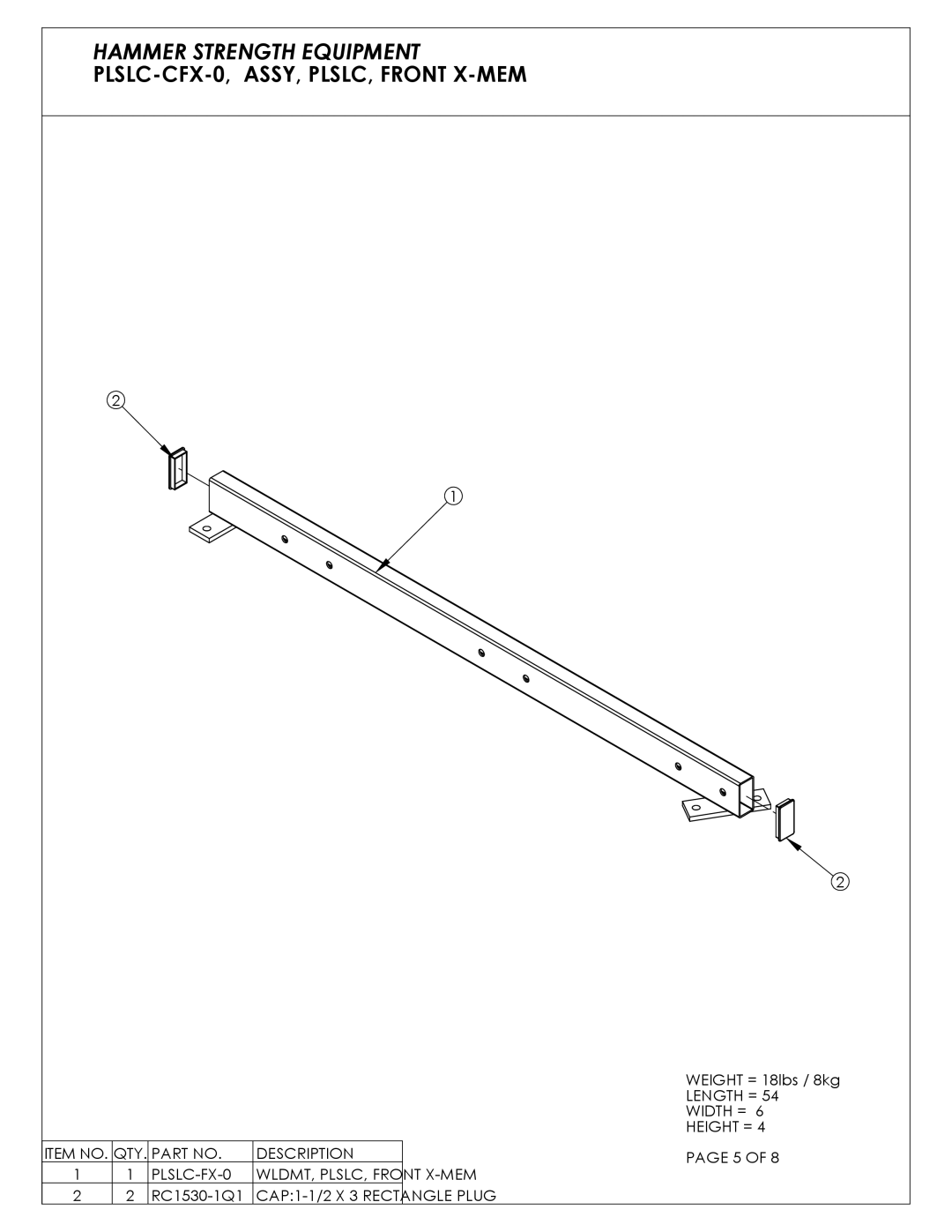 Life Fitness PLSLC manual Width = 