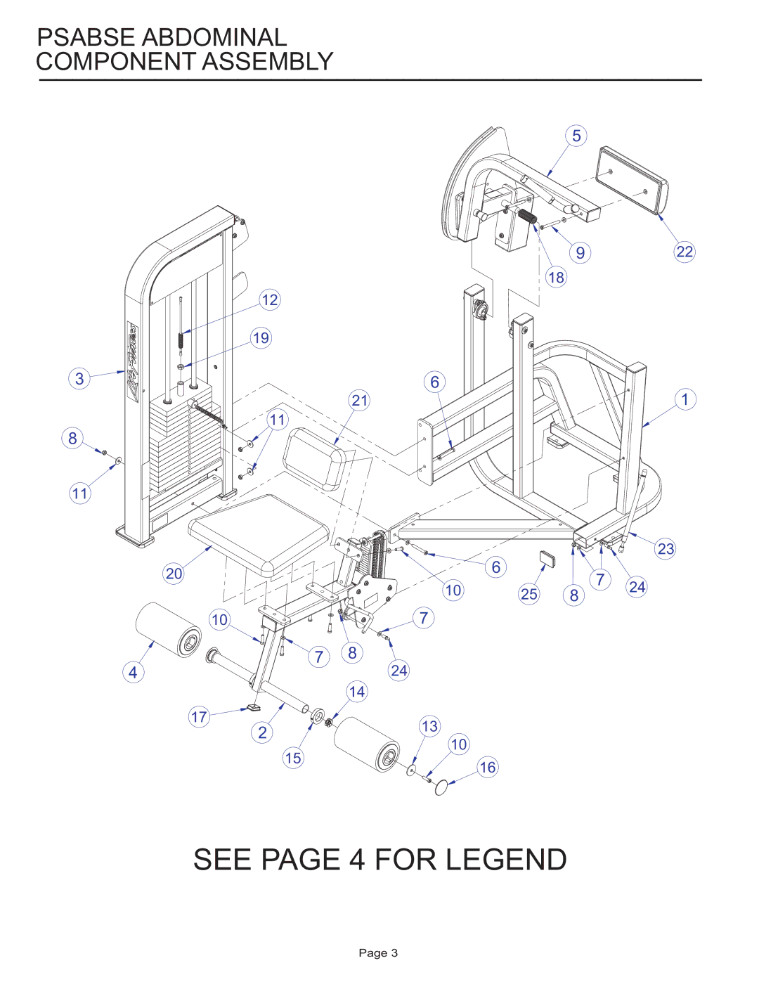 Life Fitness PSABSE manual See page 4 for Legend 