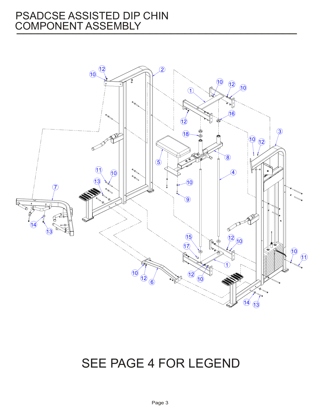 Life Fitness PSADCSE manual See page 4 for Legend 