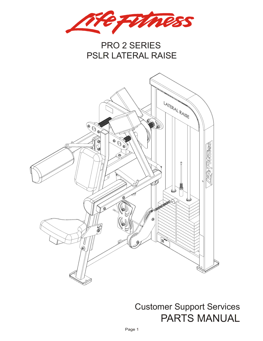 Life Fitness PSLR manual Parts Manual, PRO 2 Series Pslr Lateral Raise 