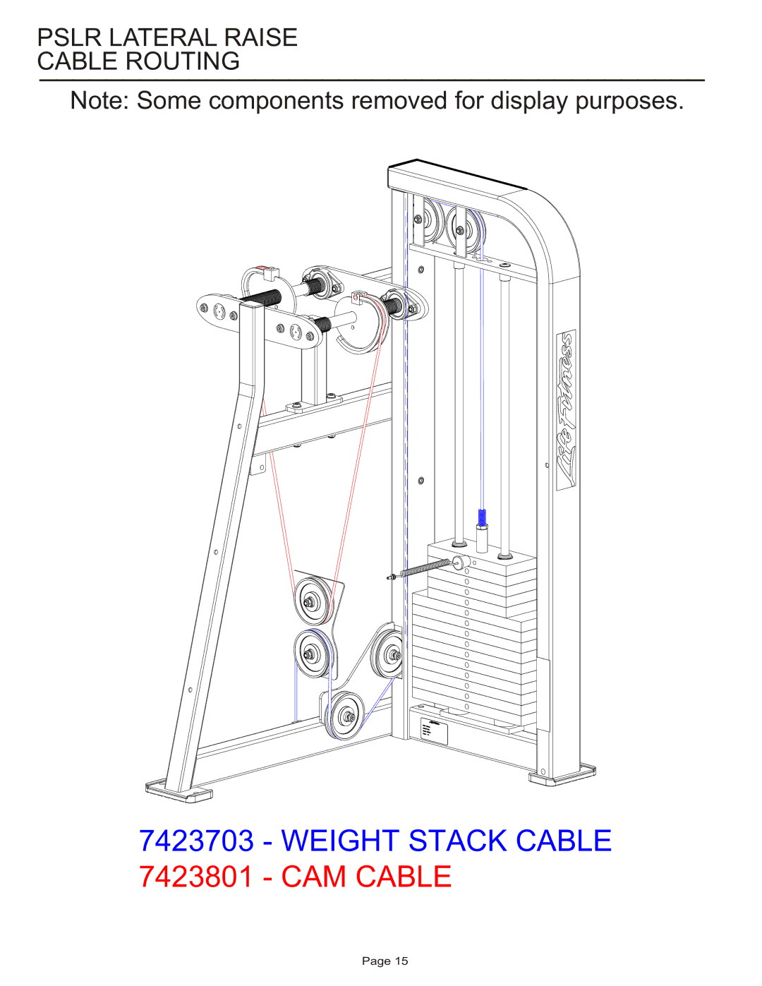 Life Fitness PSLR manual Pslr Lateral Raise Cable Routing 