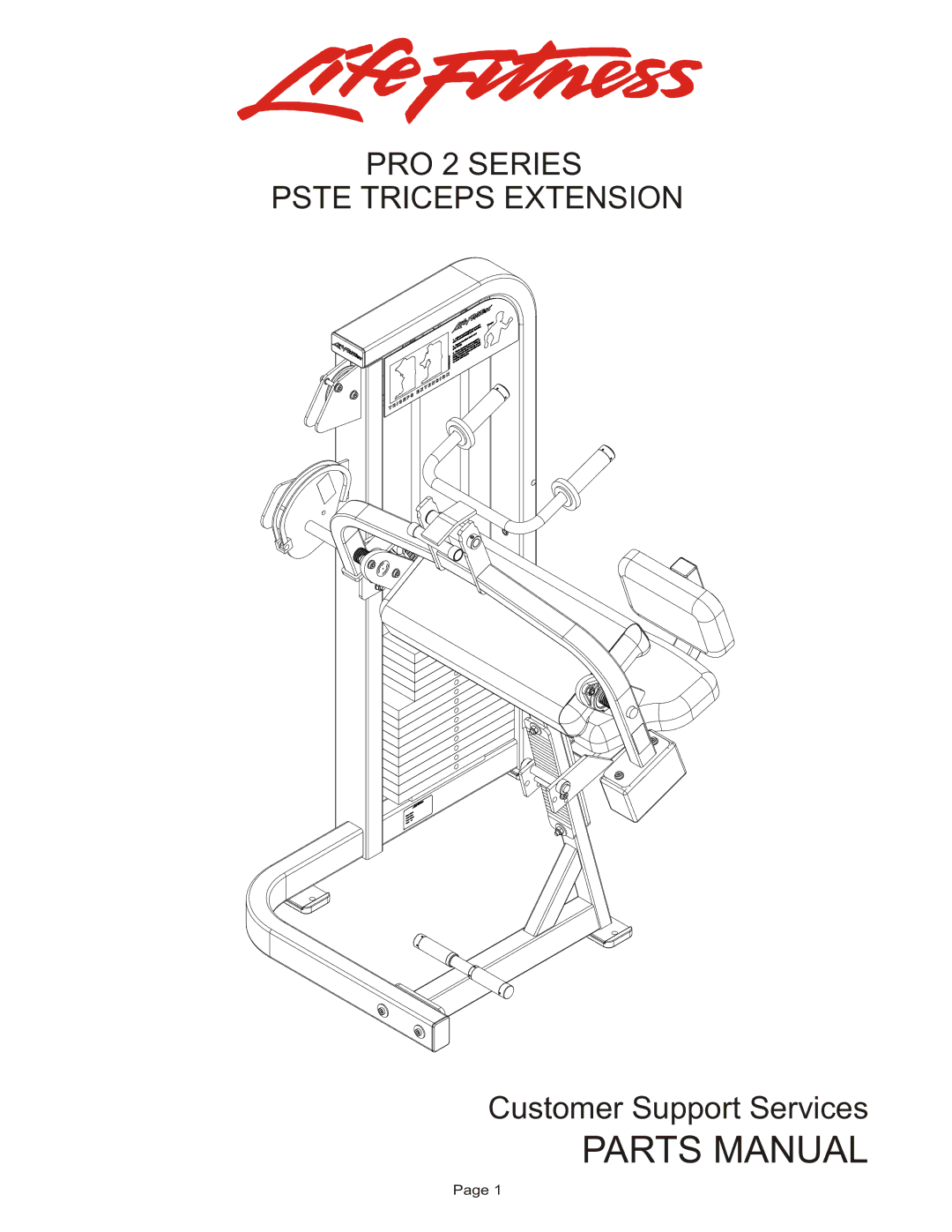 Life Fitness PSTE manual Parts Manual, PRO 2 Series Pste Triceps Extension 