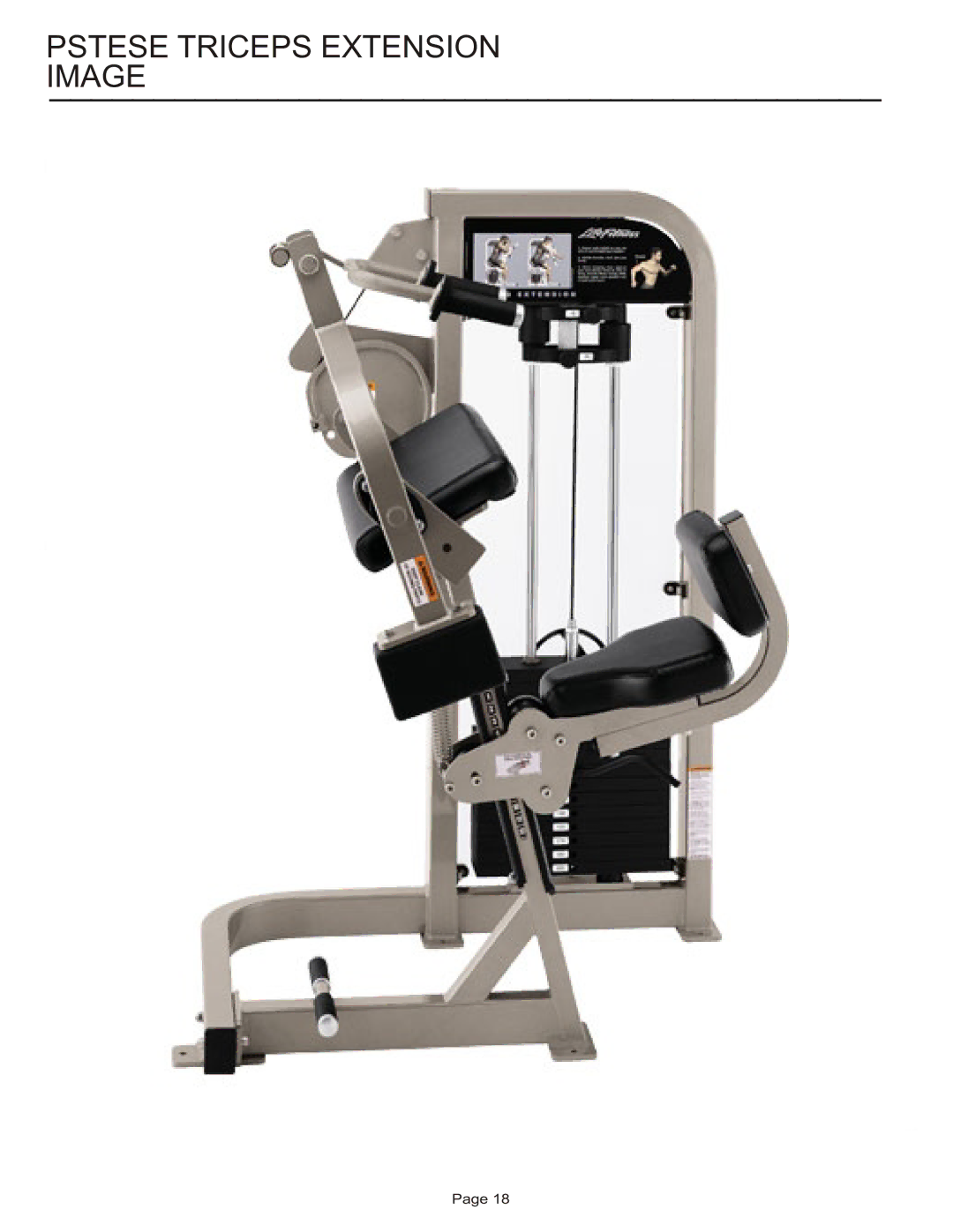 Life Fitness PSTESE manual Pstese Triceps Extension Image 