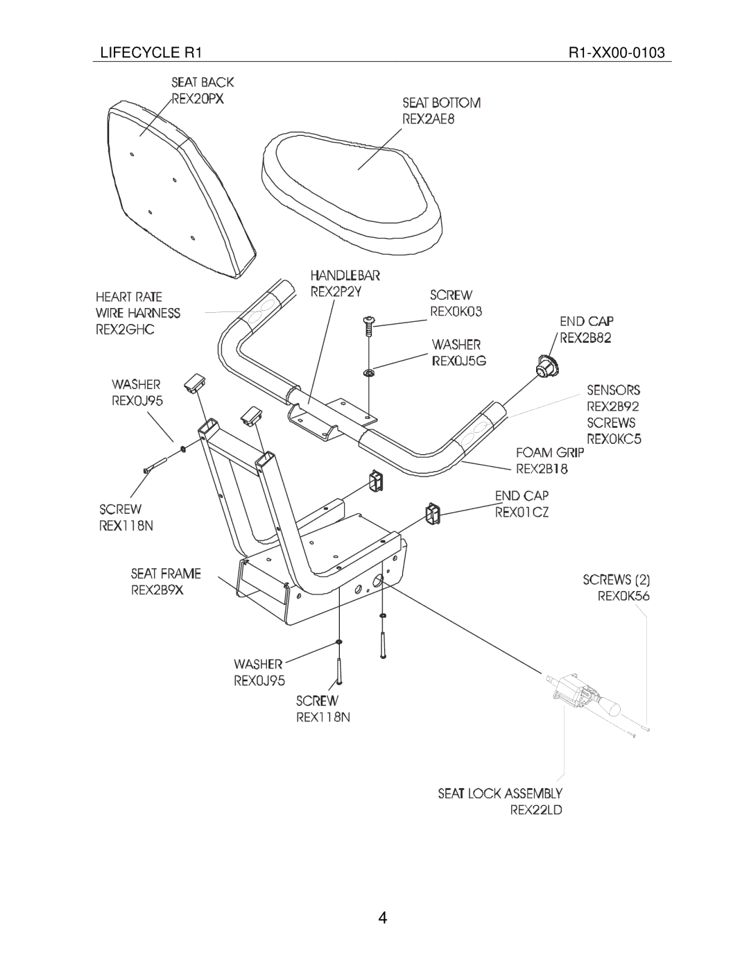 Life Fitness R1-XX00-0103 manual Lifecycle R1 