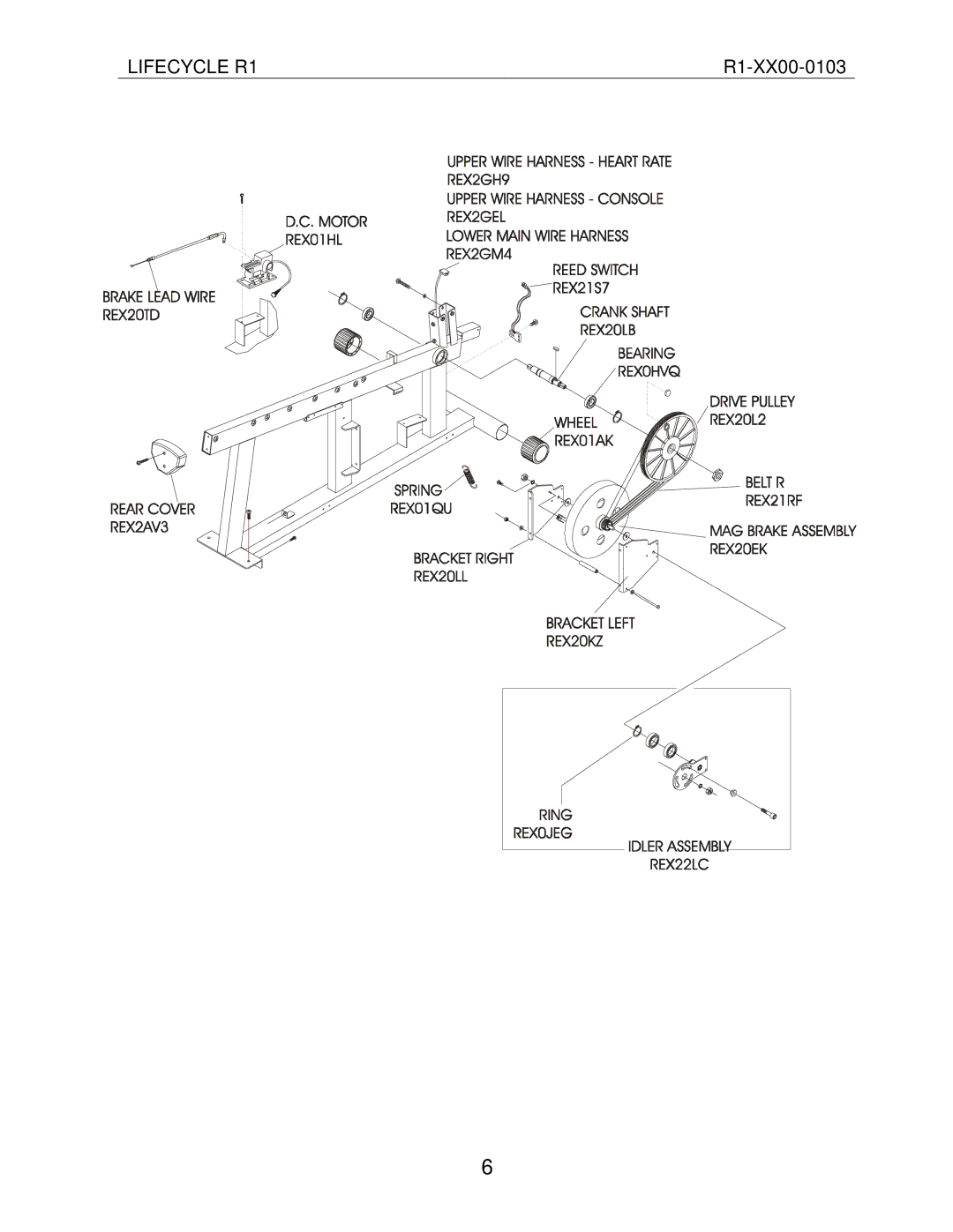 Life Fitness R1-XX00-0103 manual Lifecycle R1 