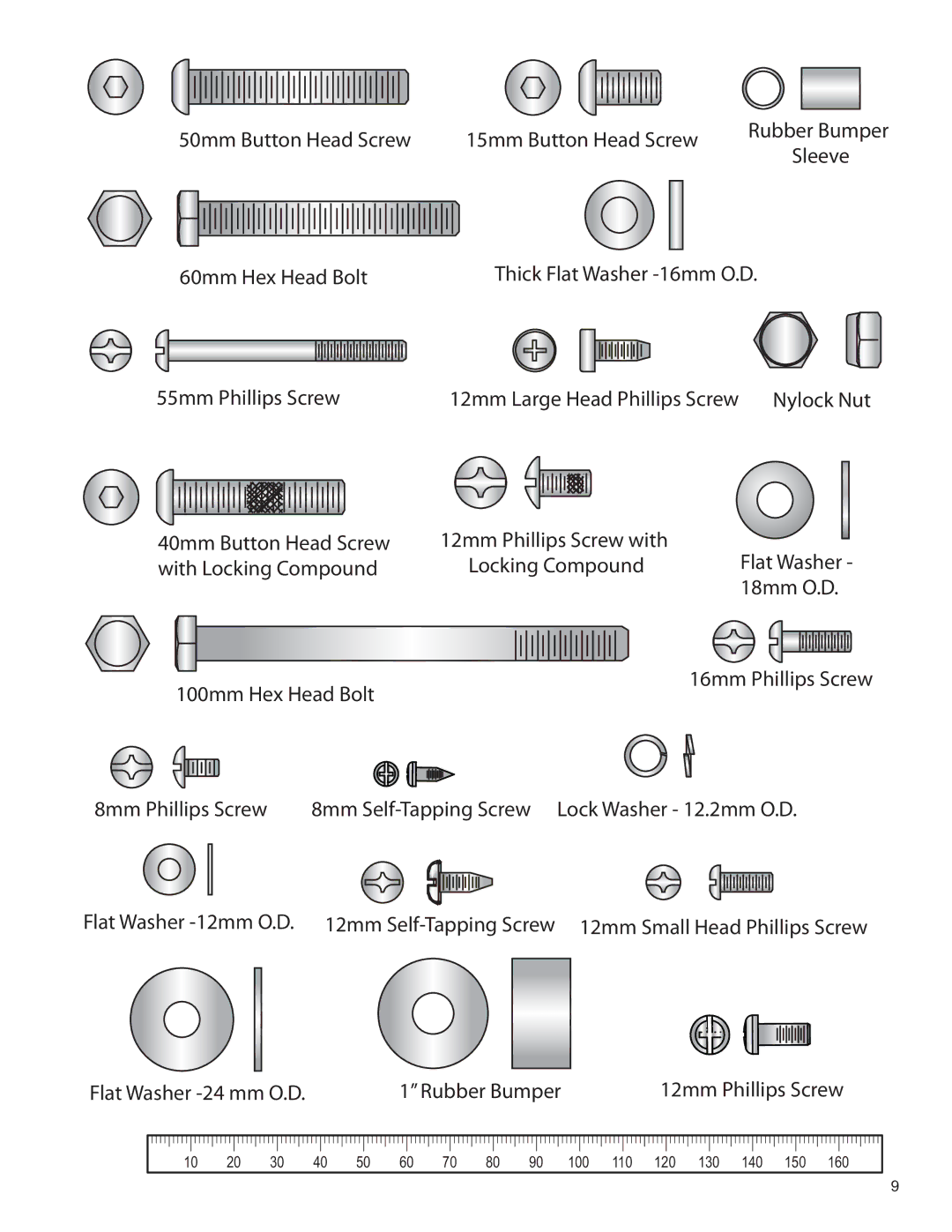 Life Fitness R3 owner manual 15mm Button Head Screw 