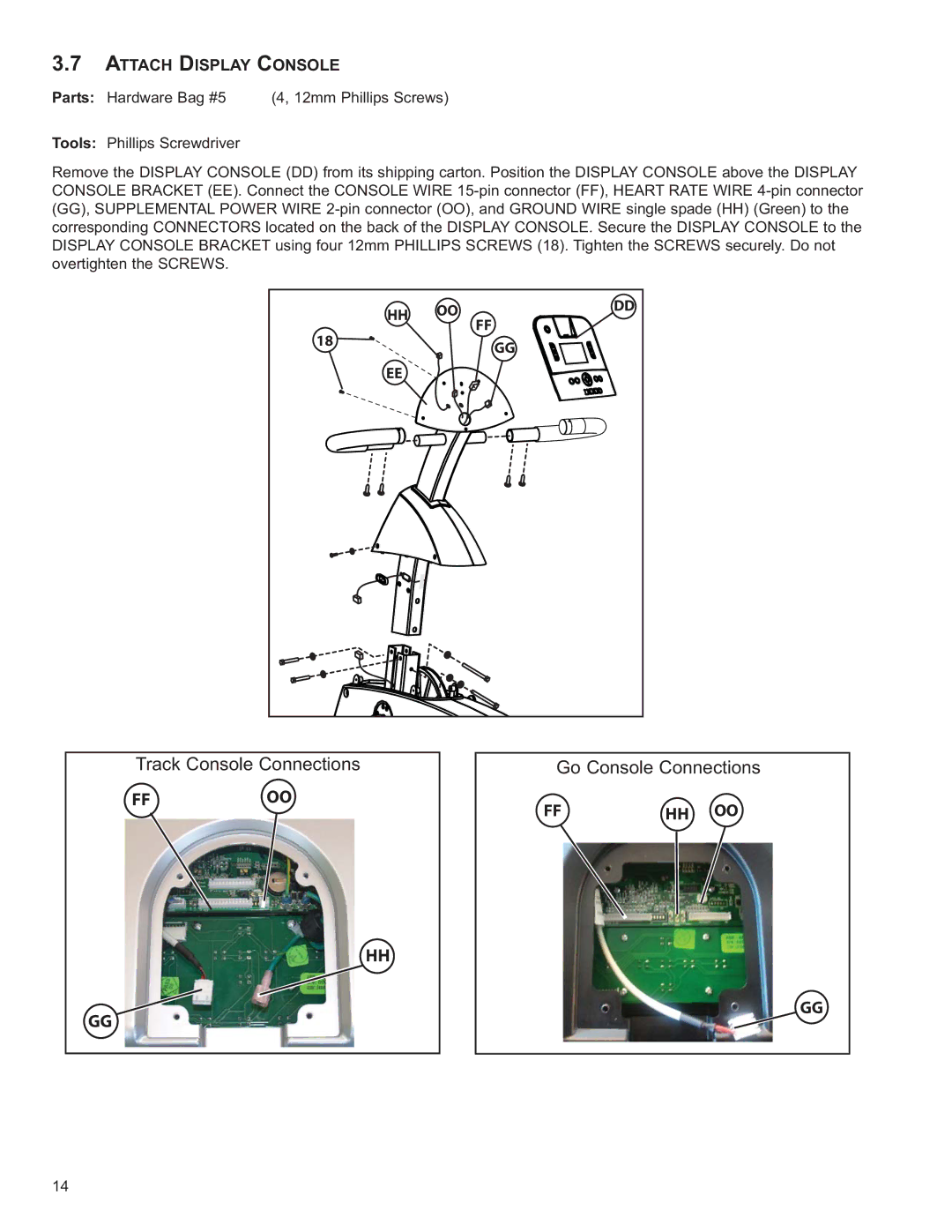 Life Fitness R3 owner manual Attach Display Console 