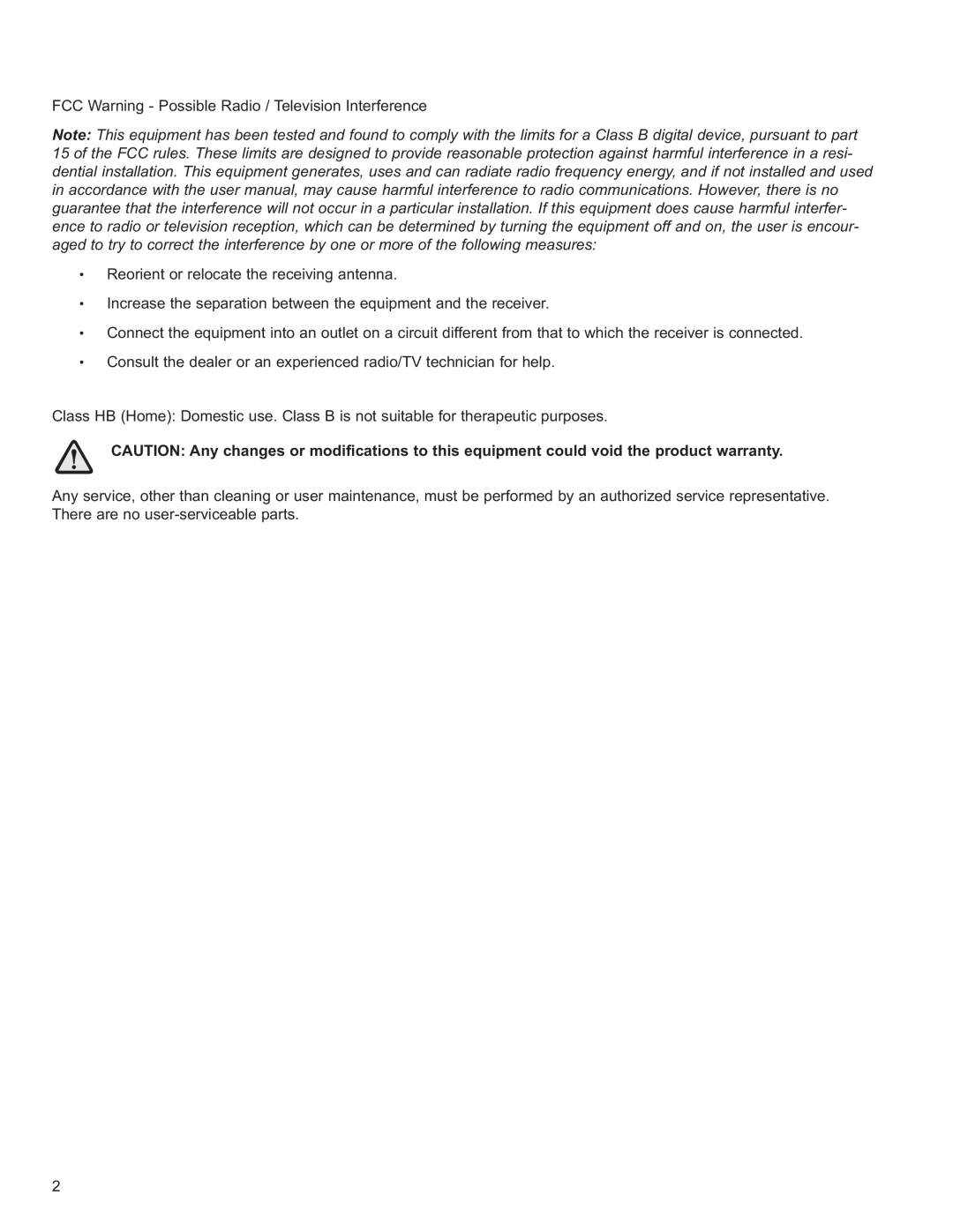 Life Fitness R3 owner manual FCC Warning - Possible Radio / Television Interference 