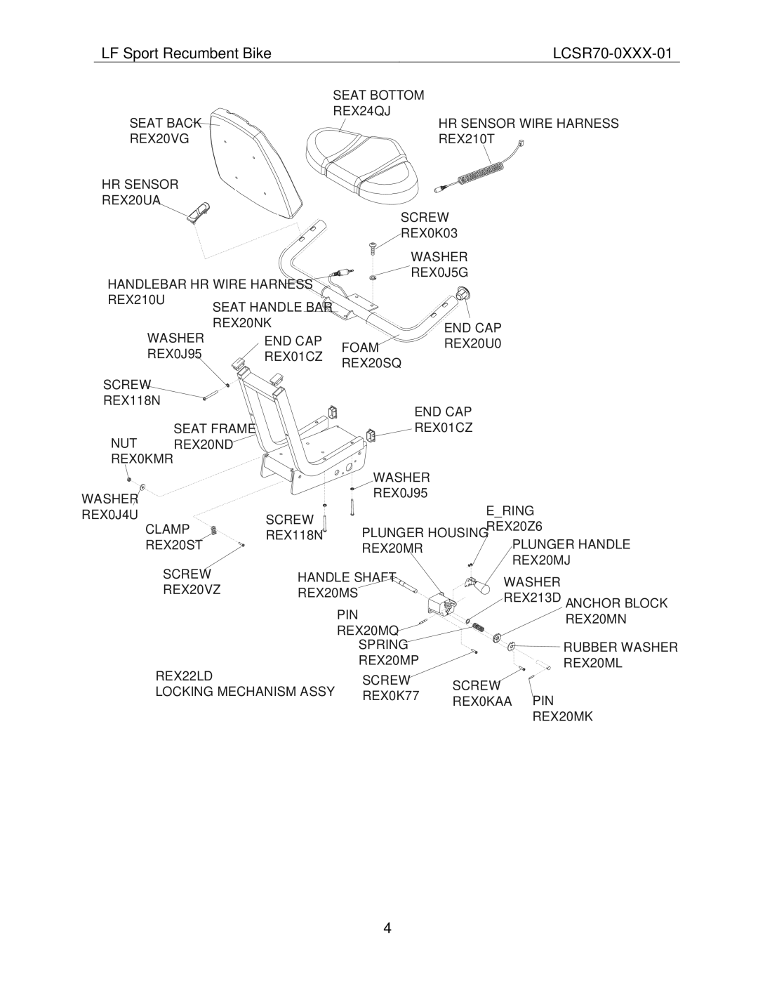 Life Fitness REX2287 operation manual LF Sport Recumbent Bike 