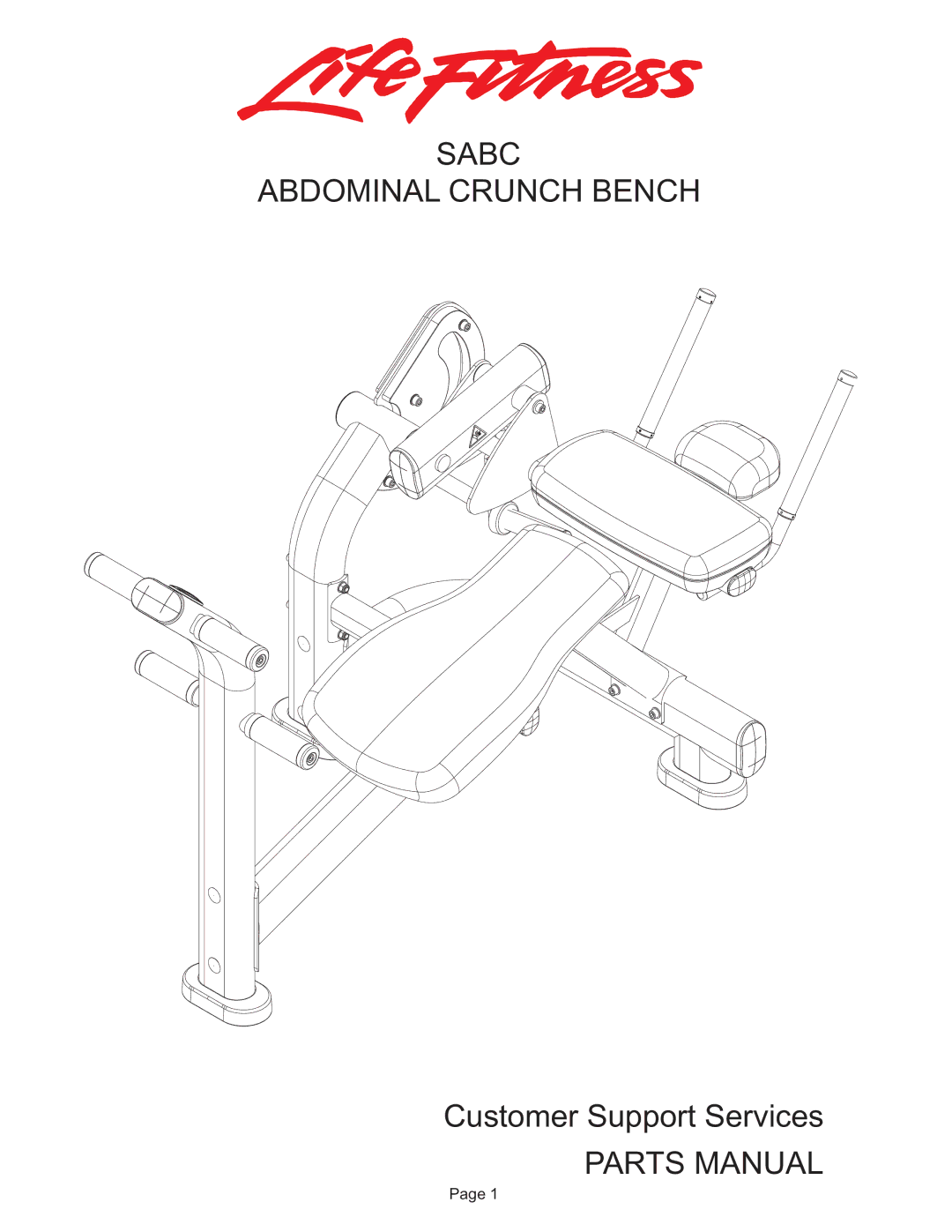 Life Fitness SABC manual Sabc Abdominal Crunch Bench, Parts Manual 