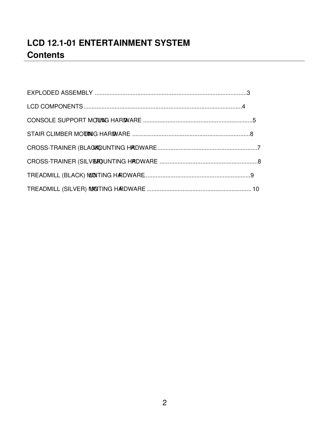 Life Fitness SC91, SC85, SC95 manual LCD 12.1-01 Entertainment System 