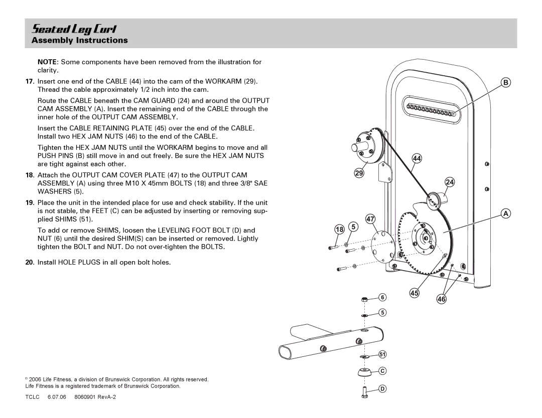 Life Fitness Seated Leg Curl manual 