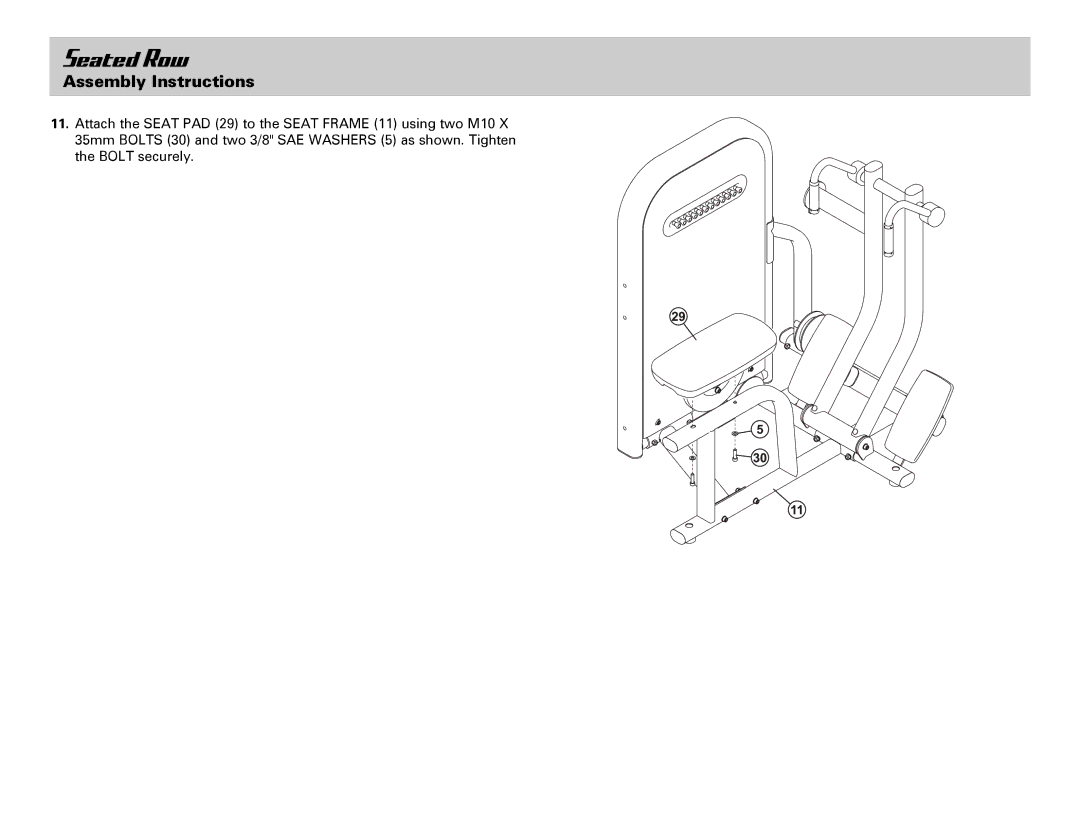 Life Fitness Seated Row manual 