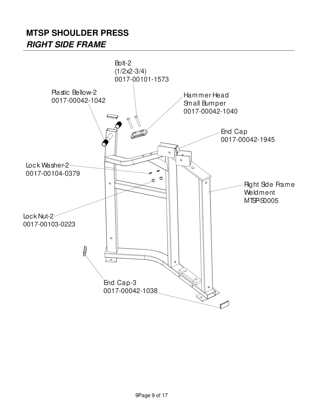 Life Fitness manual Mtsp Shoulder Press Right Side Frame 