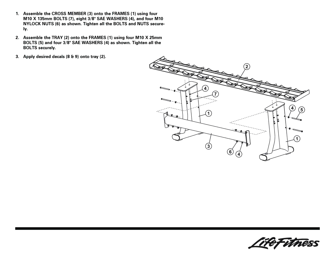 Life Fitness Single Tier Dumbbell Rack owner manual 