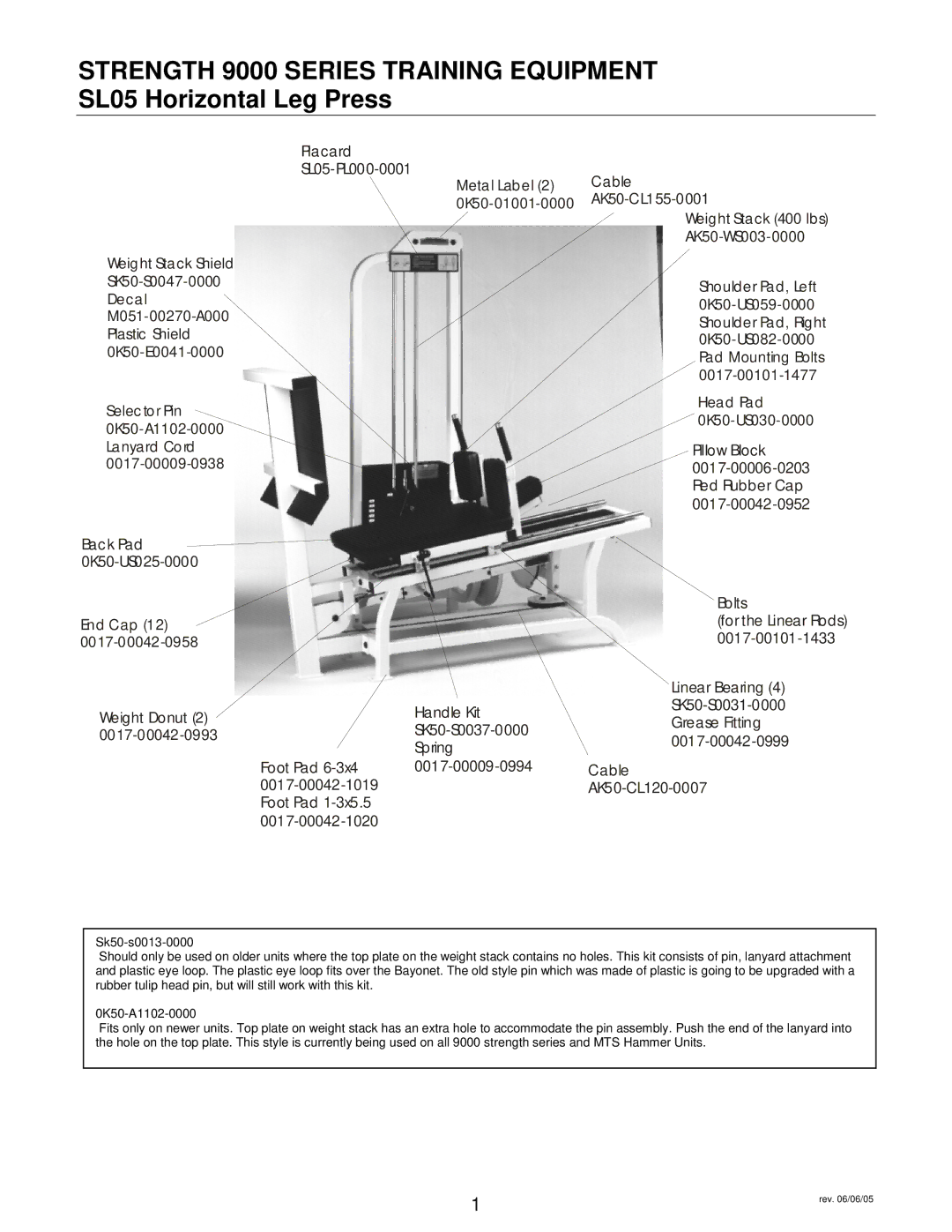 Life Fitness SL05 manual AK50-WS003-0000 