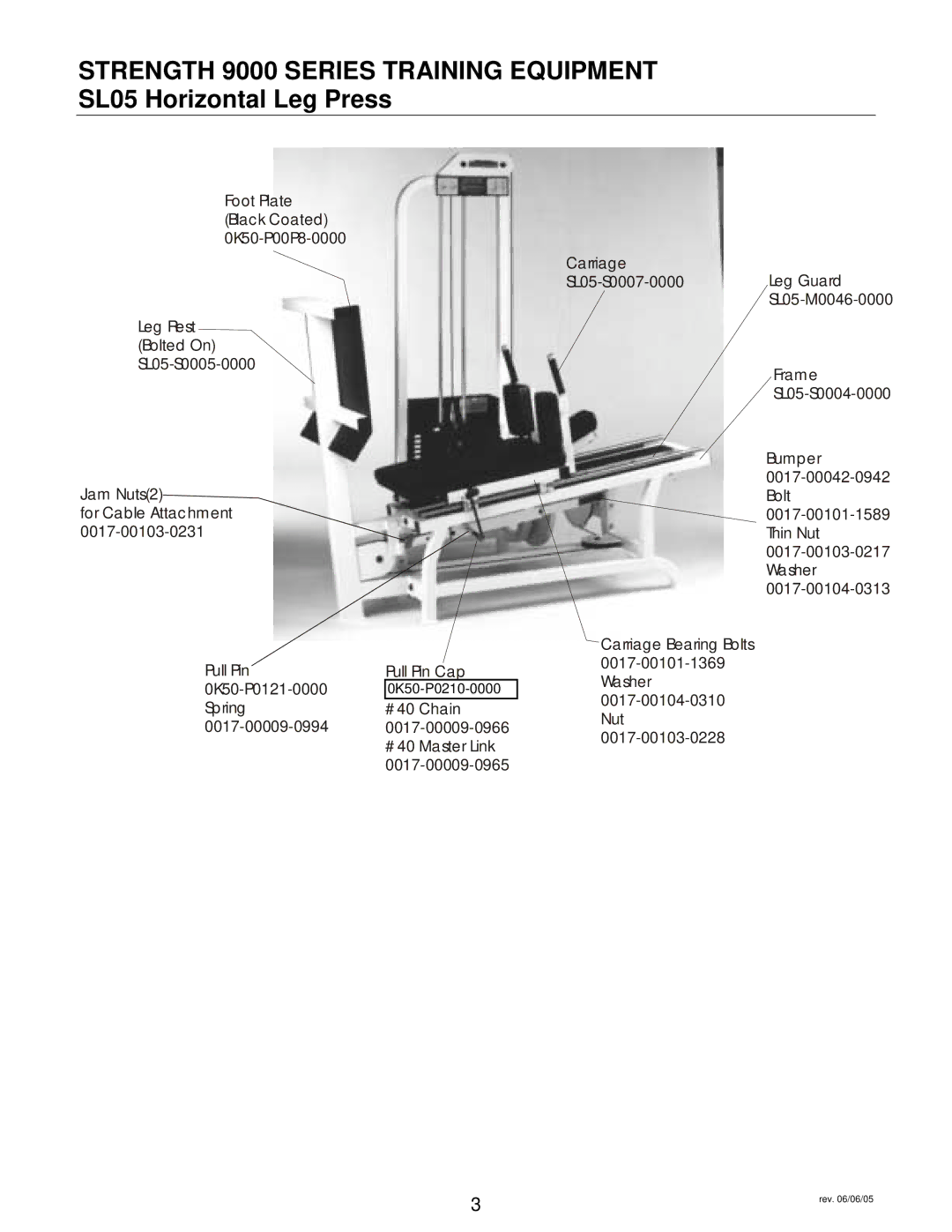 Life Fitness SL05 manual 0K500K50--P0210021-0000-0000 