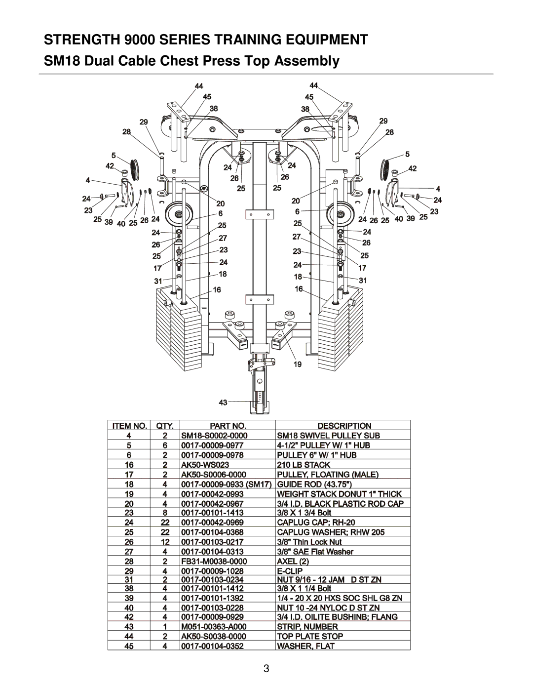 Life Fitness SM18 manual 