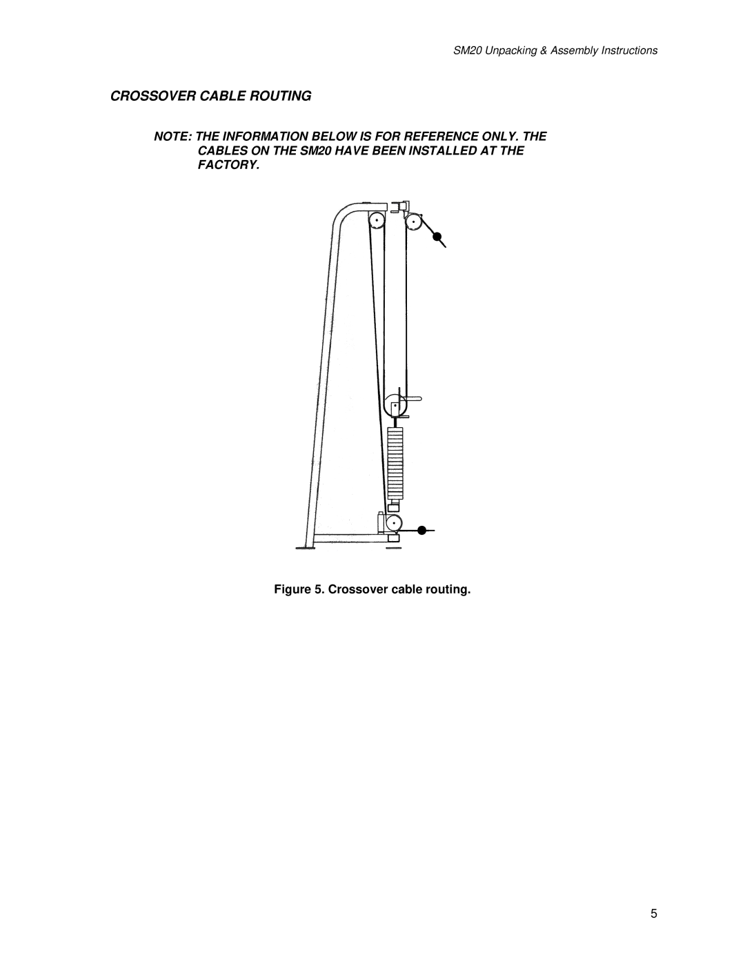 Life Fitness Pro 9000 Series, SM20 manual Crossover Cable Routing 