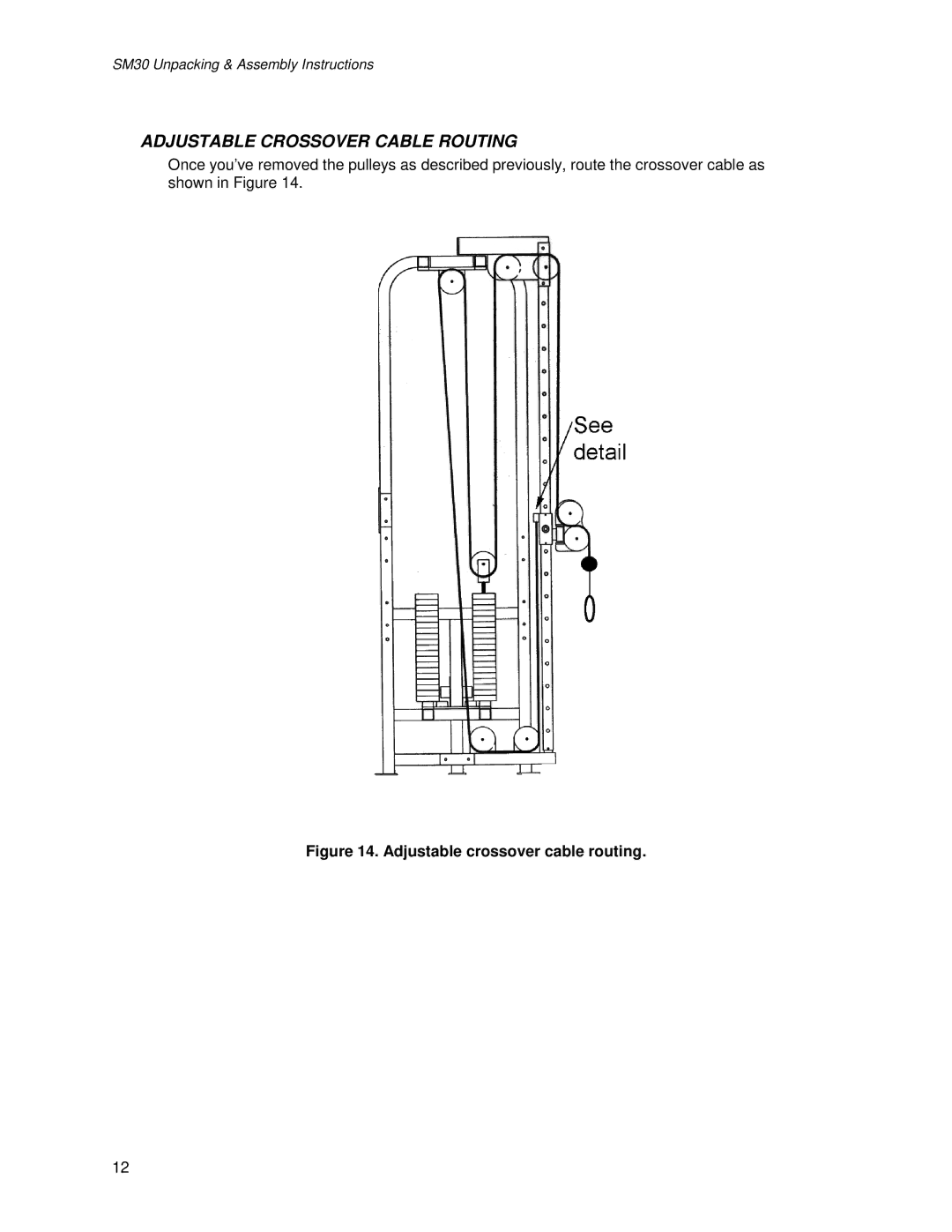 Life Fitness SM30 manual Adjustable Crossover Cable Routing 