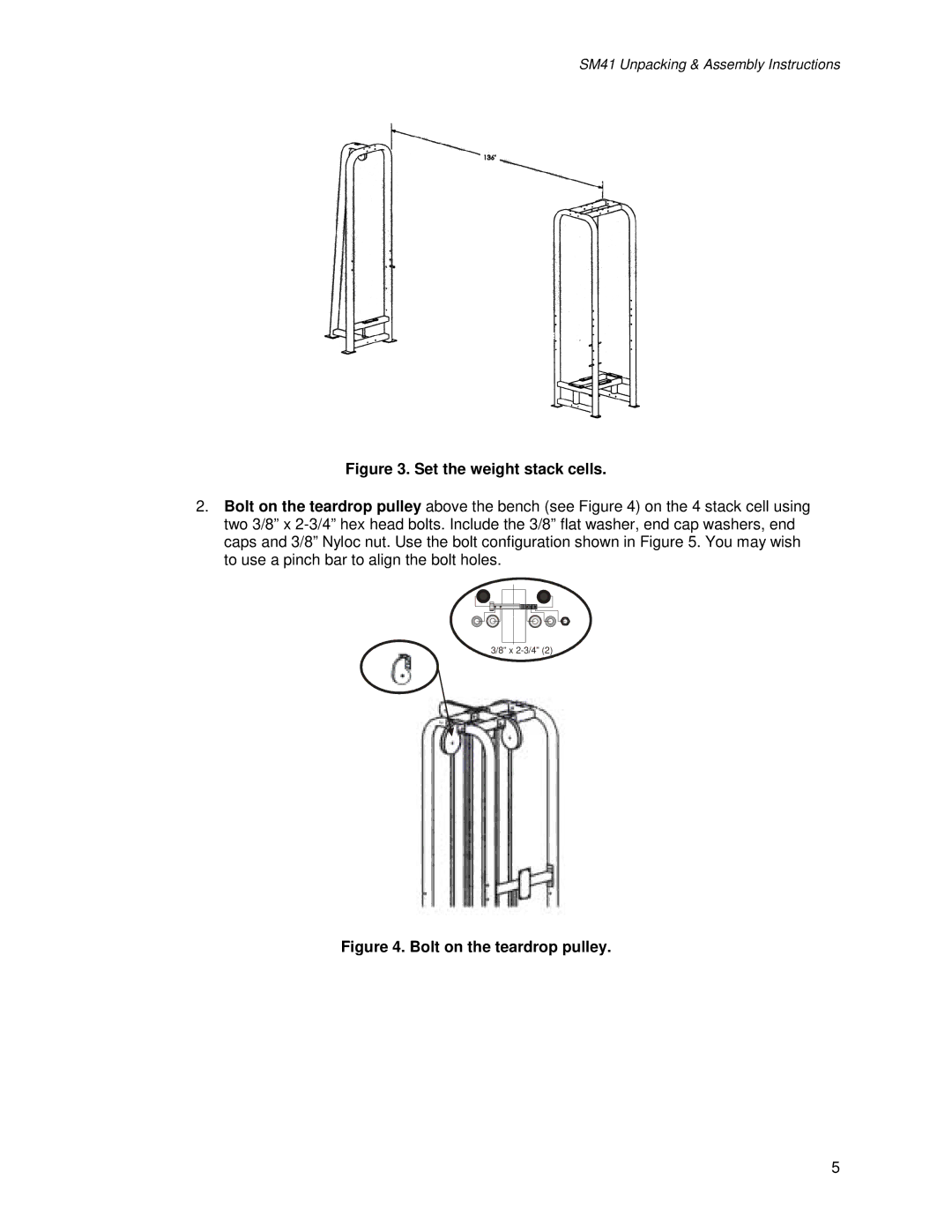 Life Fitness SM41 manual Set the weight stack cells 