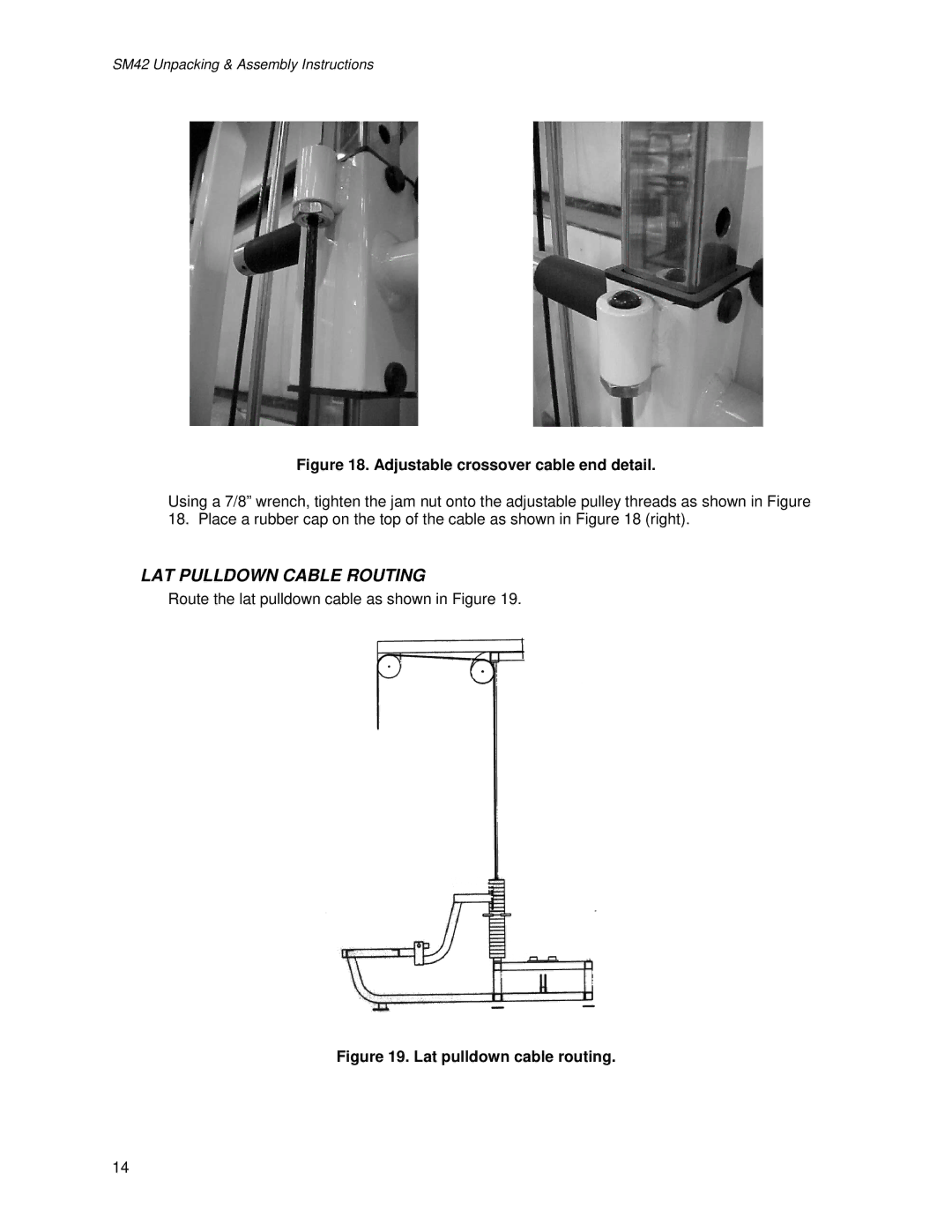 Life Fitness SM42 manual LAT Pulldown Cable Routing 