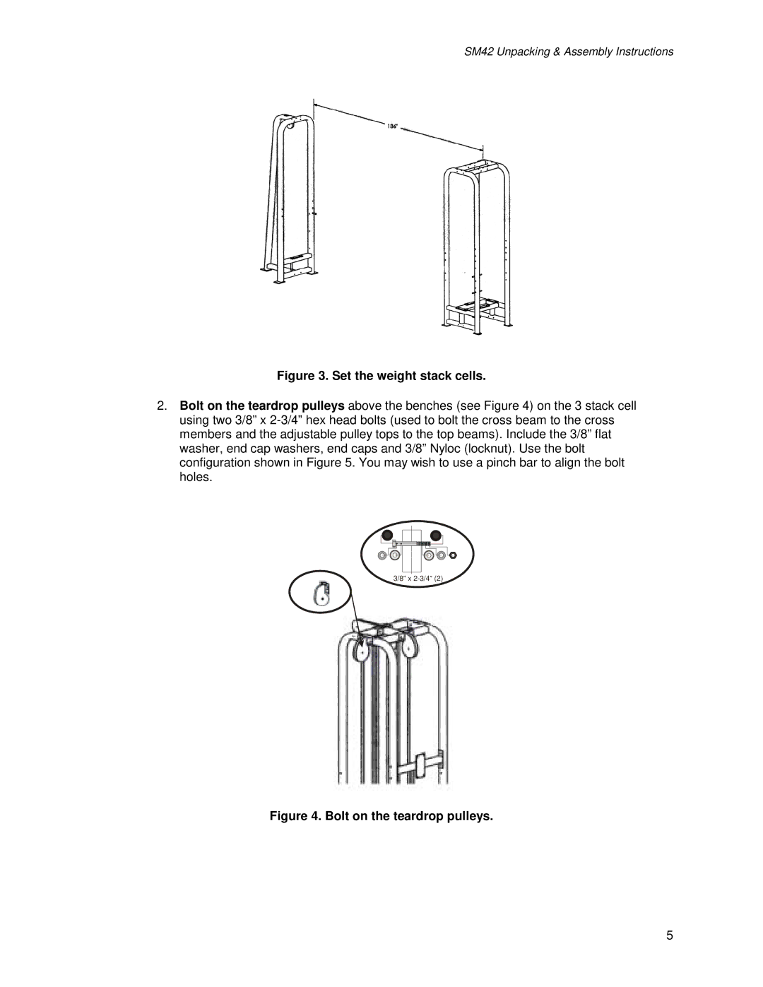 Life Fitness SM42 manual Set the weight stack cells 