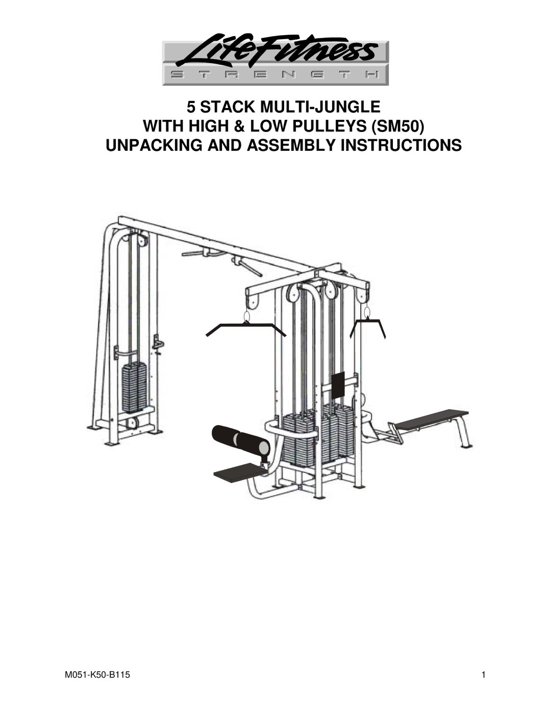 Life Fitness SM50 manual M051-K50-B115 