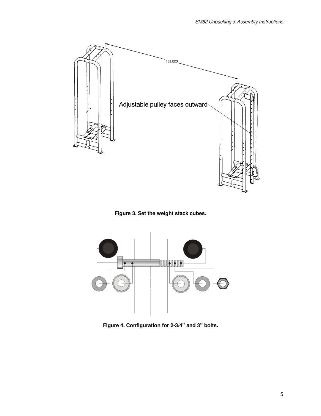 Life Fitness SM62 manual Set the weight stack cubes 