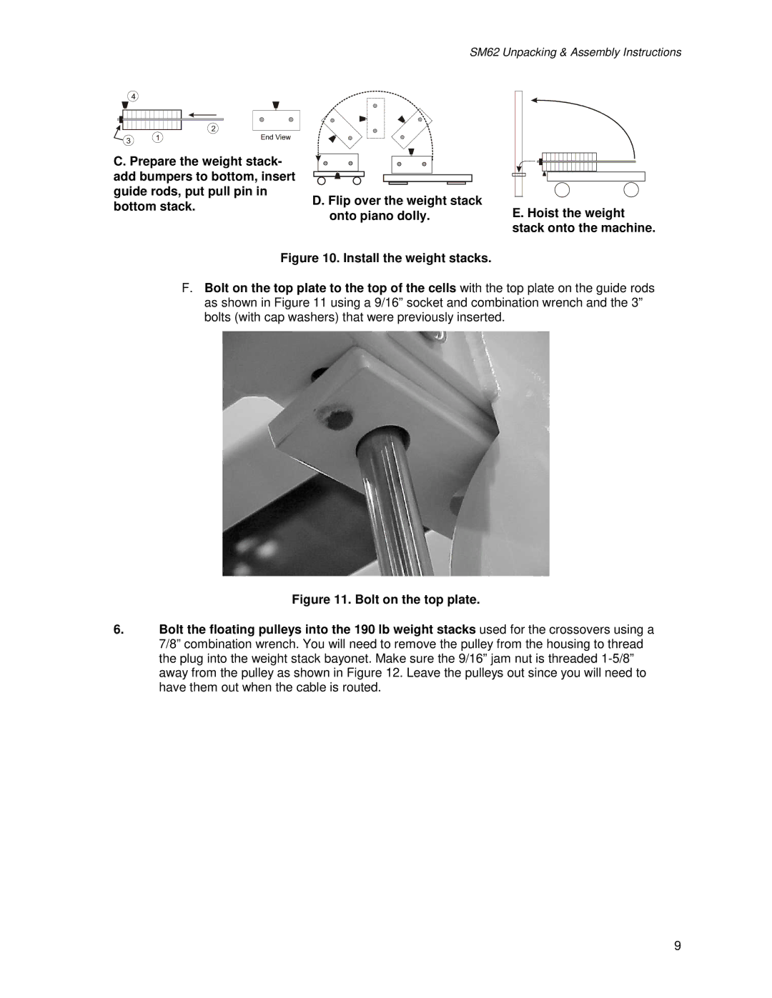 Life Fitness manual SM62 Unpacking & Assembly Instructions 