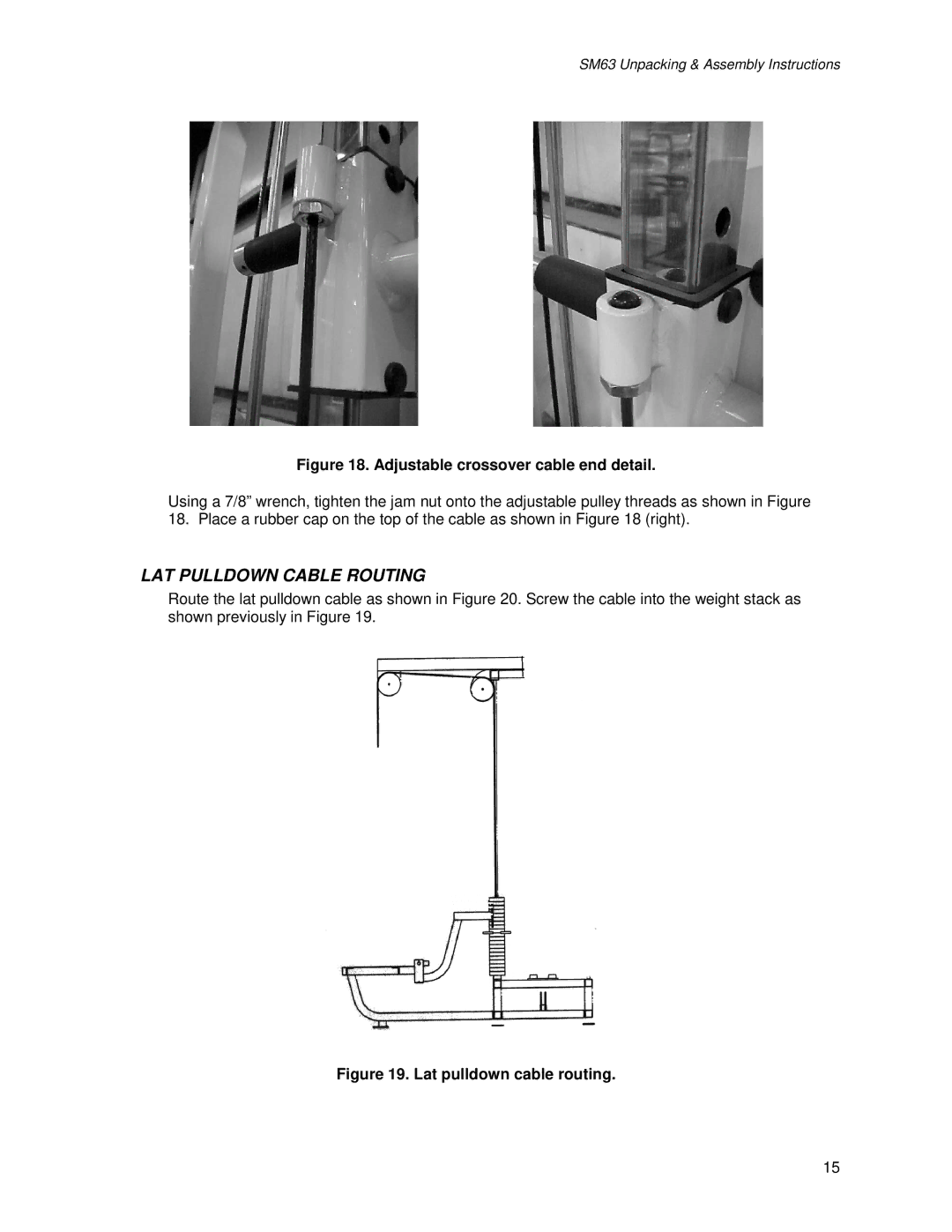 Life Fitness SM63 manual LAT Pulldown Cable Routing 