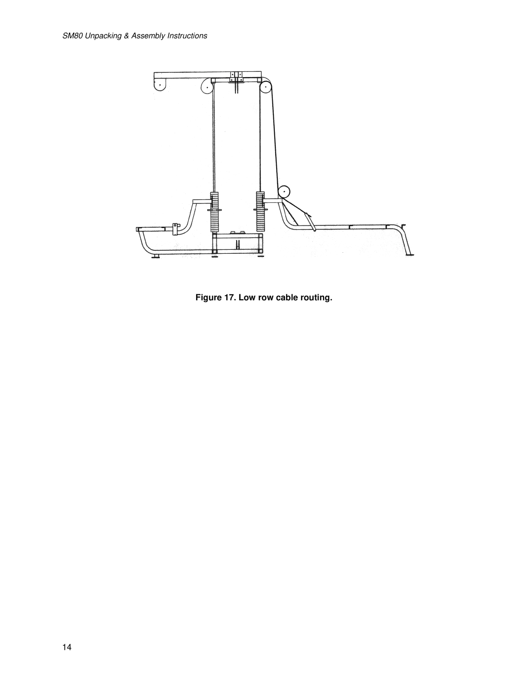 Life Fitness SM80 manual Low row cable routing 