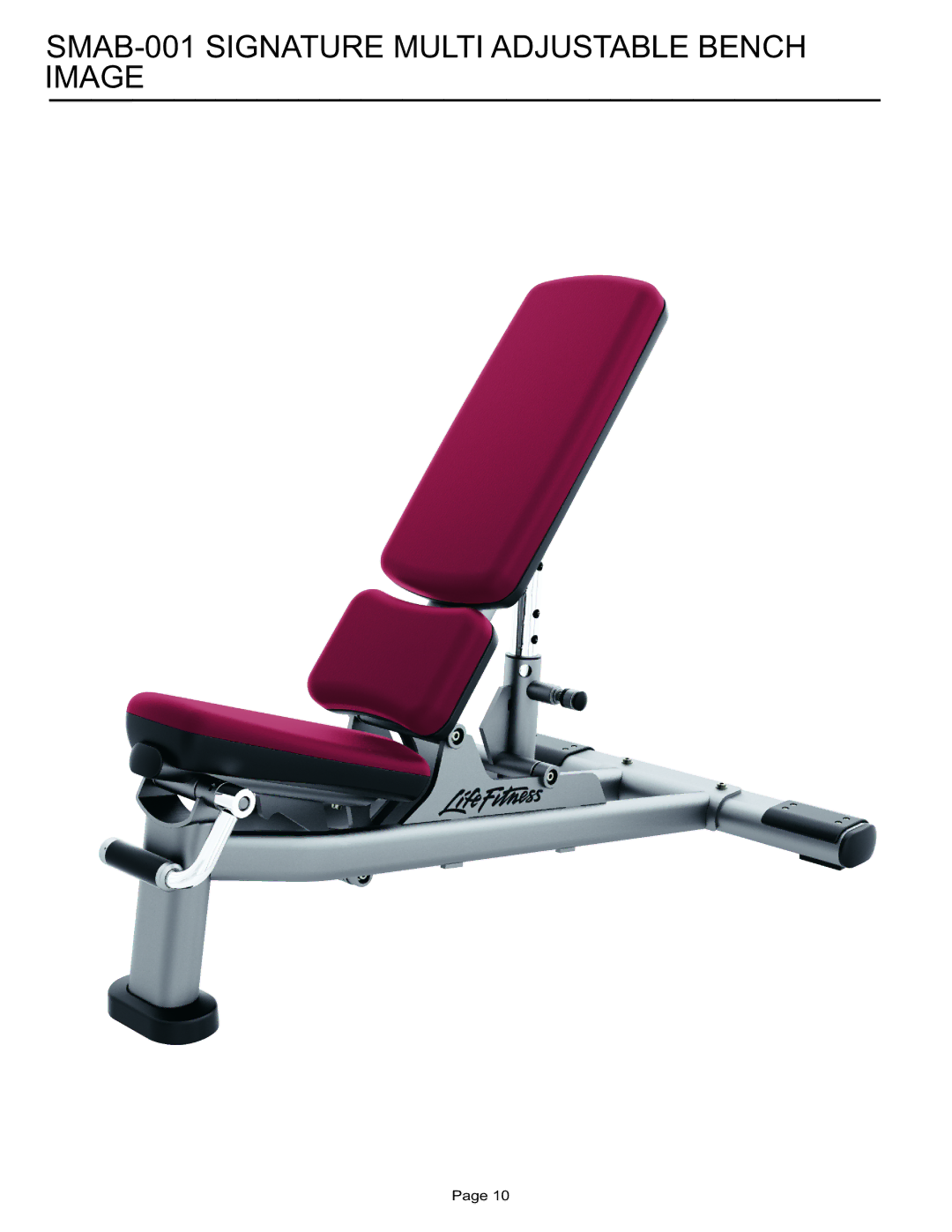 Life Fitness manual SMAB-001 Signature Multi Adjustable Bench Image 