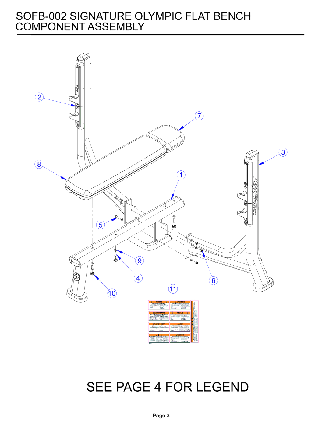 Life Fitness SOFB-002 manual See page 4 for Legend 