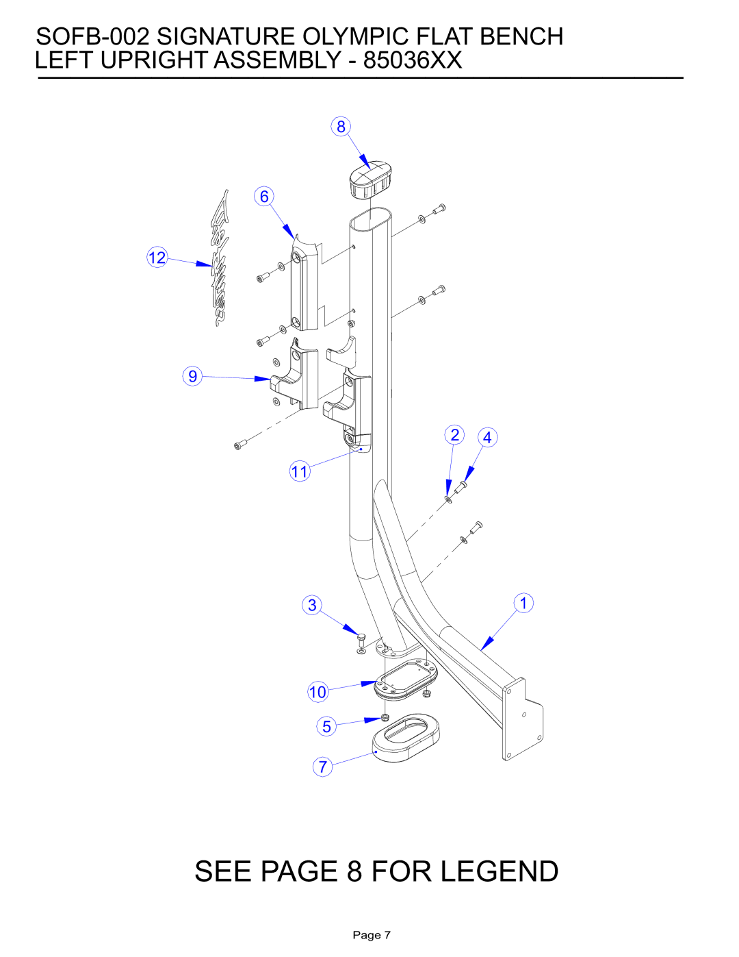 Life Fitness SOFB-002 manual See page 8 for Legend 