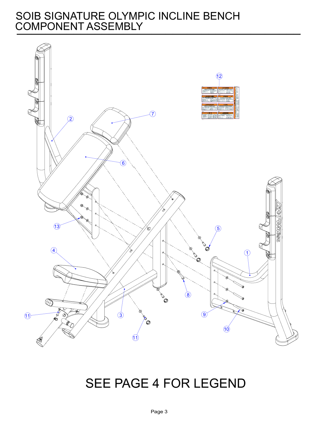 Life Fitness SOIB manual See page 4 for Legend 