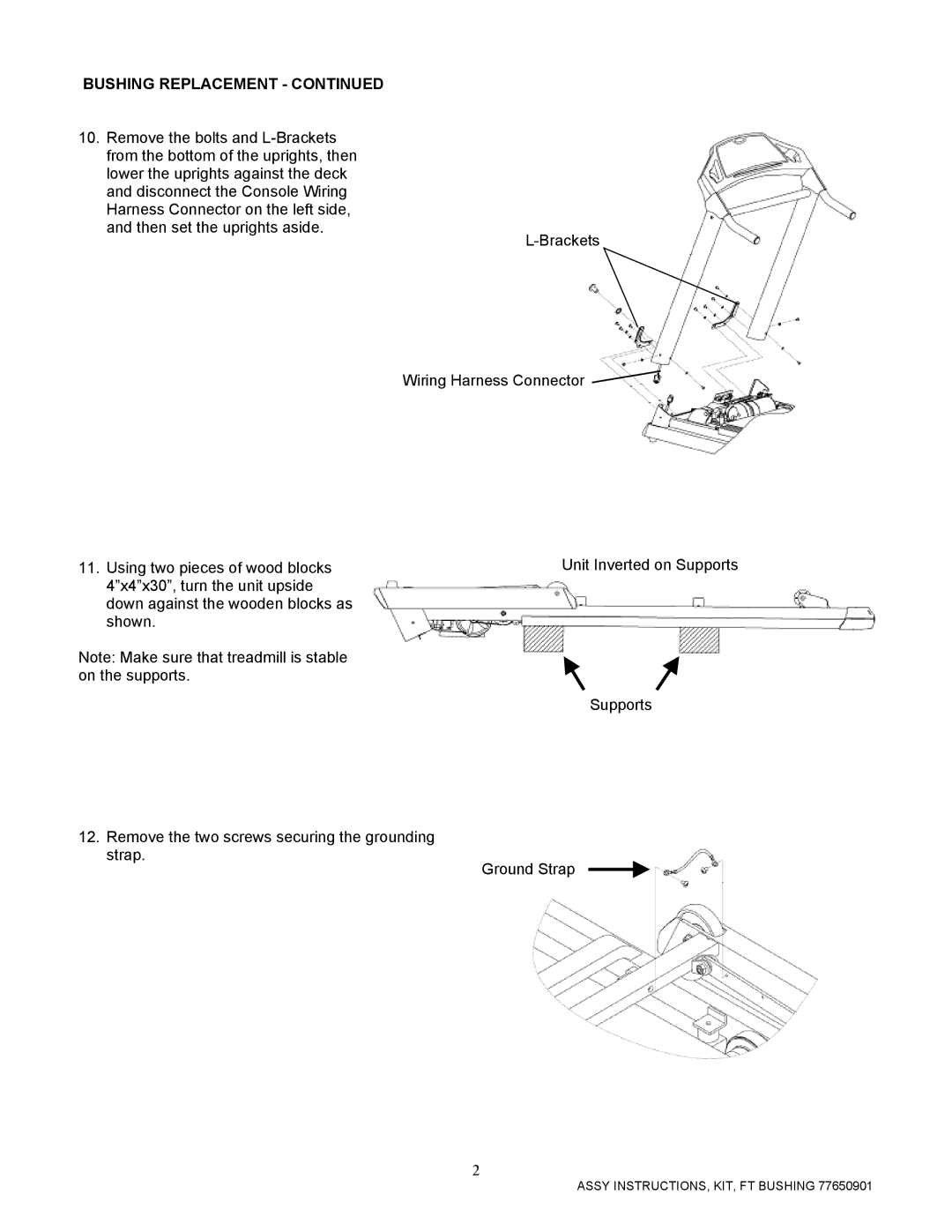 Life Fitness Sport and Essential Consumer Treadmills manual Bushing Replacement 