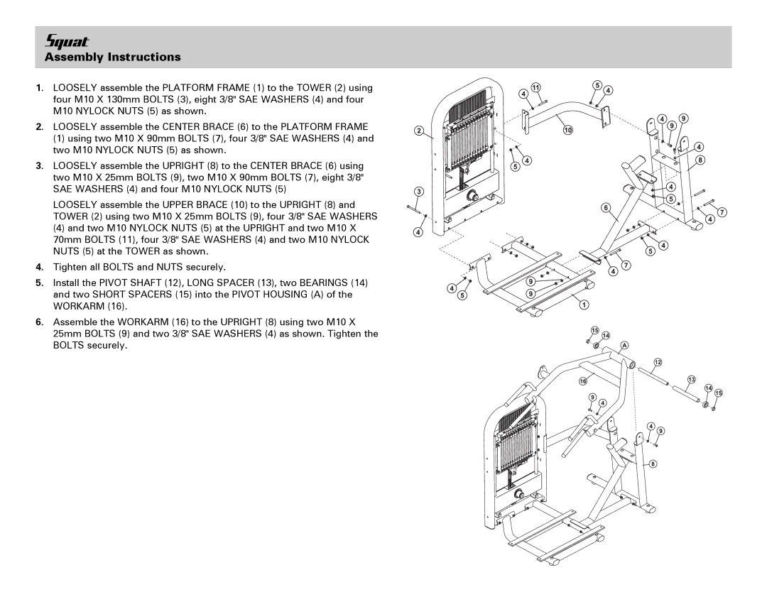 Life Fitness Squat manual 