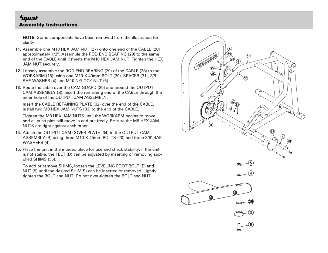 Life Fitness Squat manual 