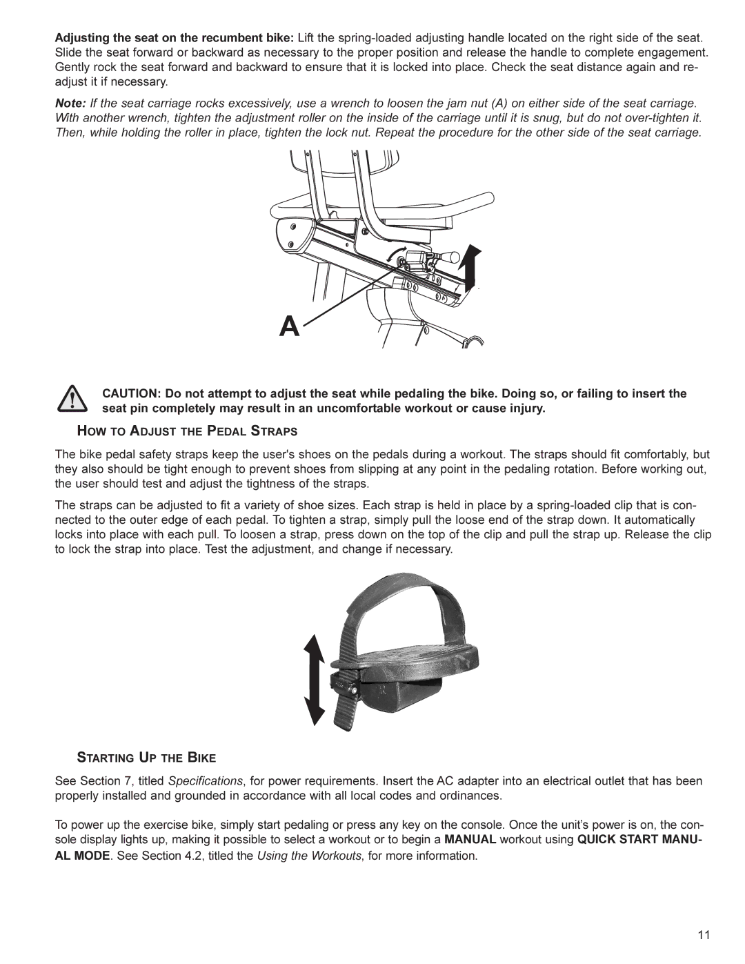 Life Fitness SR30, SU30 user manual HOW to Adjust the Pedal Straps 