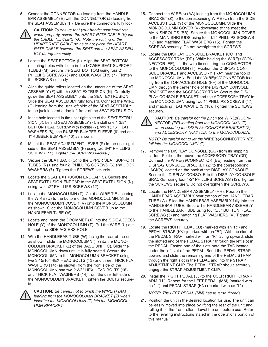 Life Fitness SR70 user manual UMN Bracket 