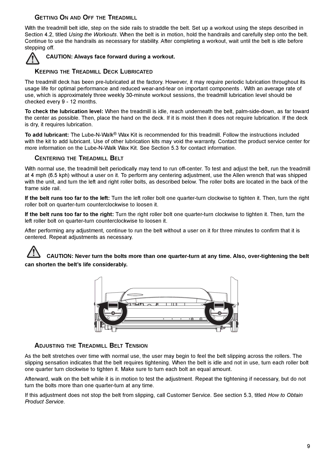 Life Fitness ST55 Treadmill user manual Getting on and OFF the Treadmill 