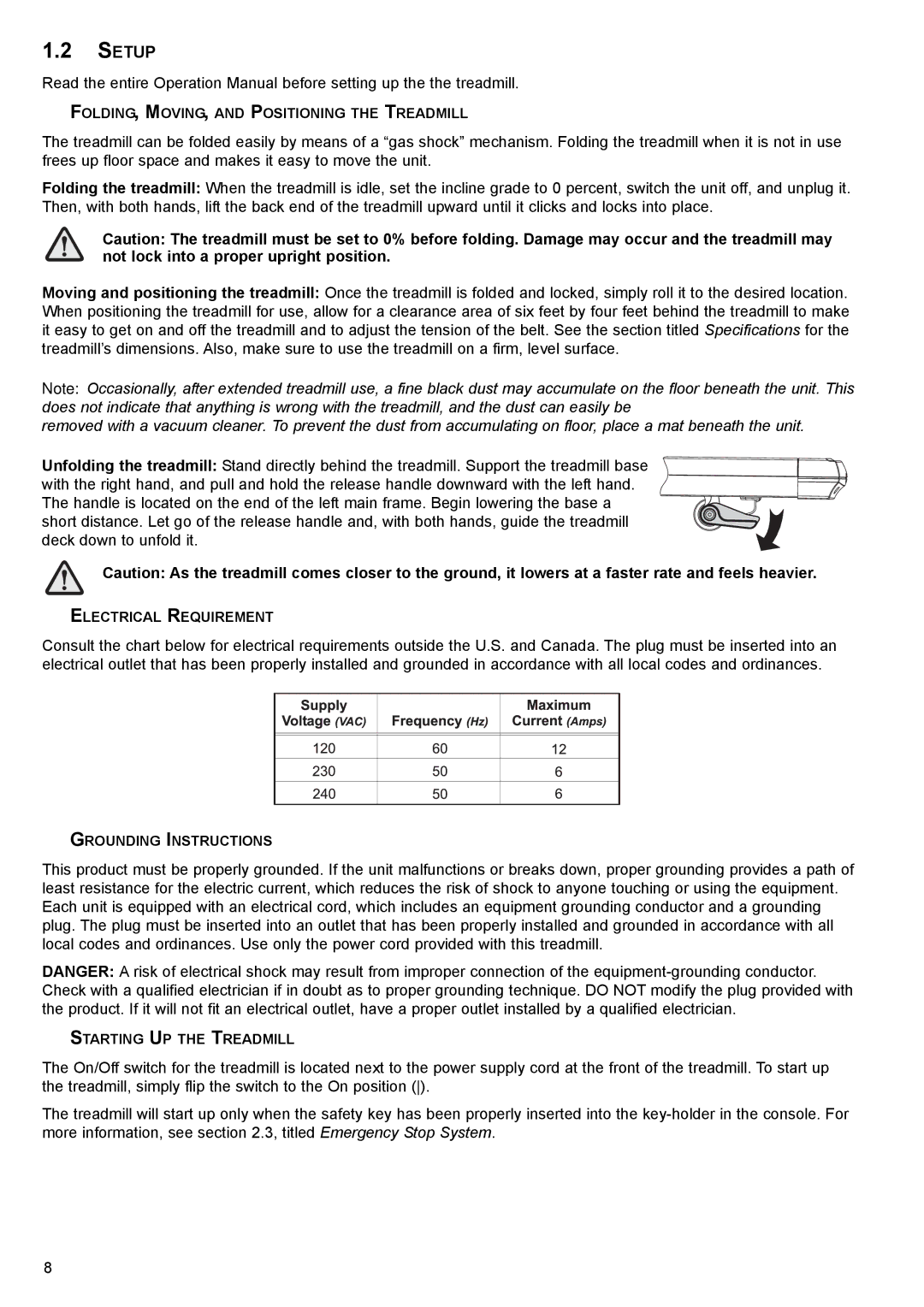 Life Fitness ST55 Treadmill user manual Setup 