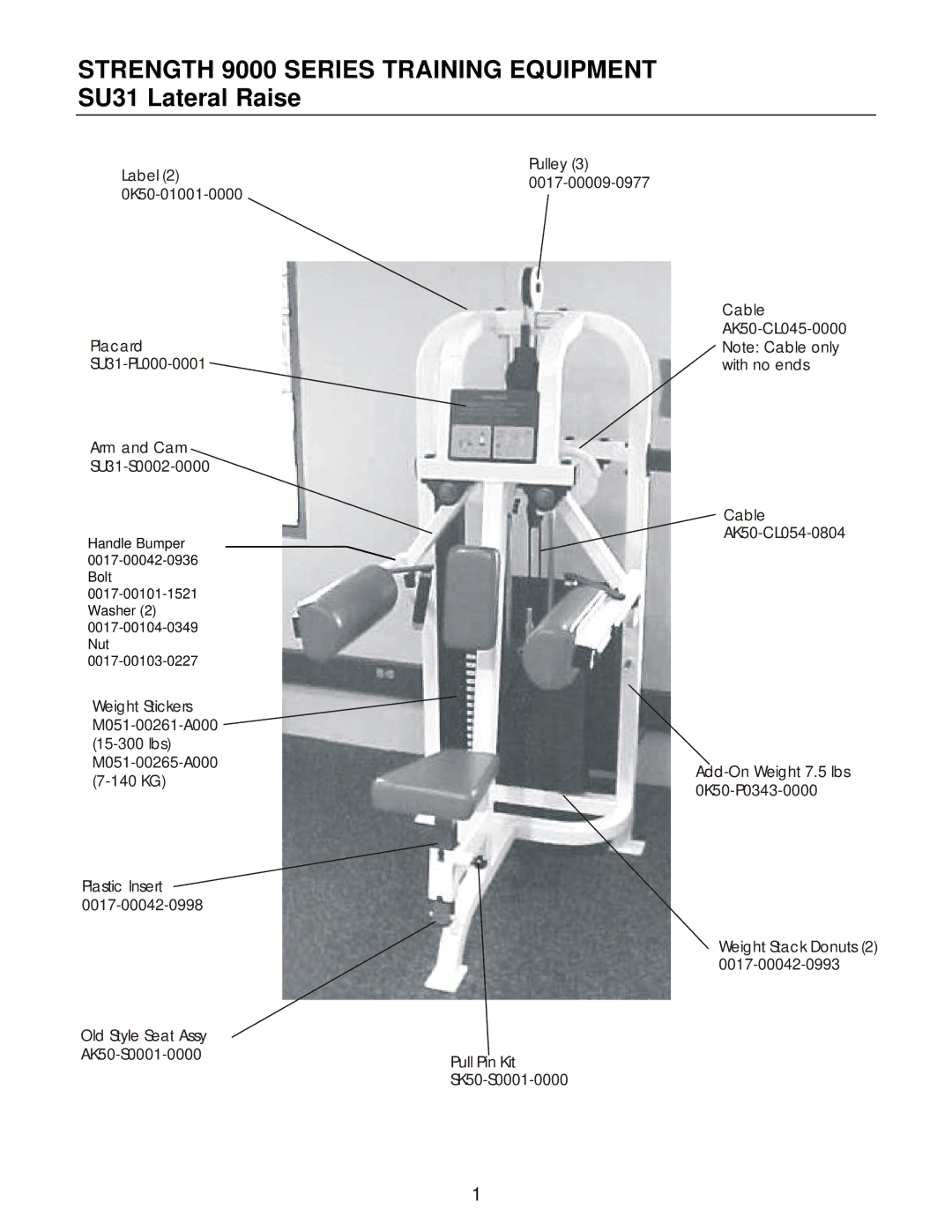 Life Fitness manual Strength 9000 Series Training Equipment SU31 Lateral Raise 