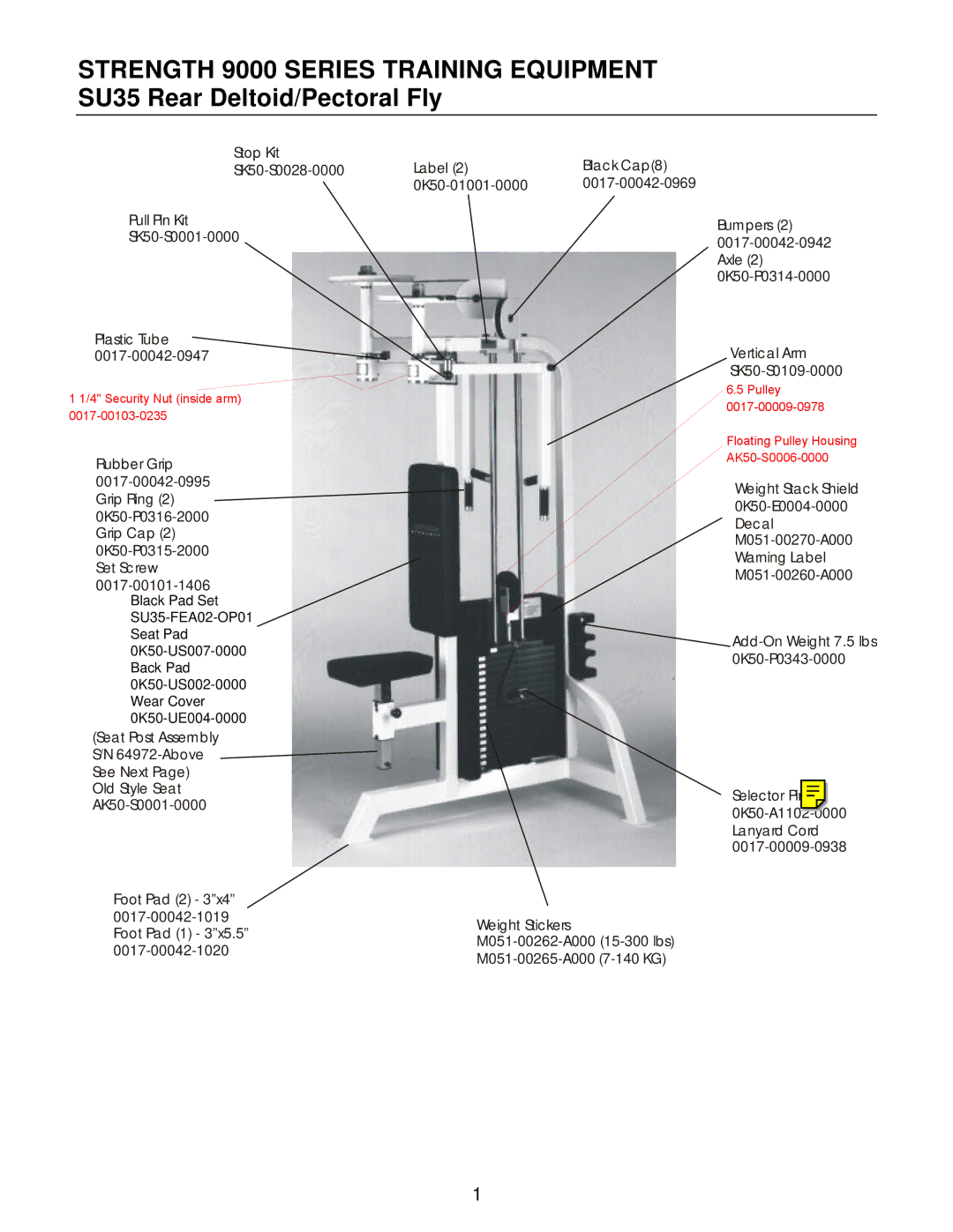 Life Fitness SU35 manual Axle 