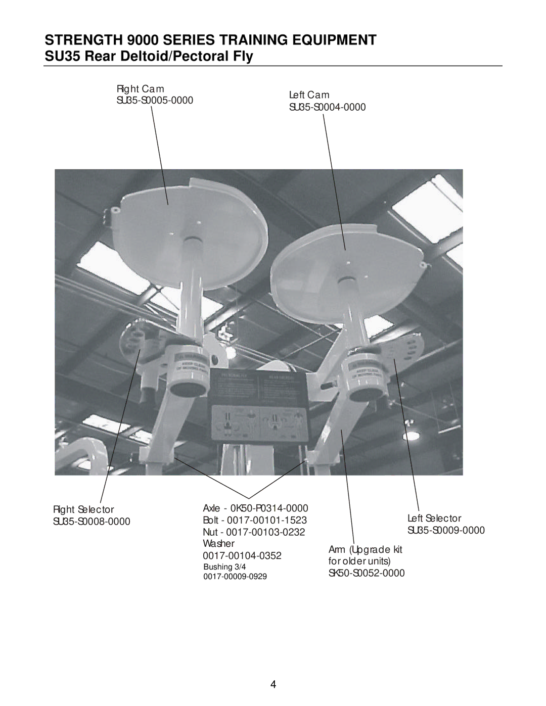 Life Fitness manual Left Selector SU35-S0009-0000 