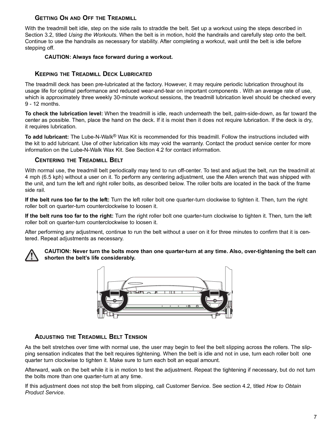 Life Fitness T250 user manual Getting on and OFF the Treadmill 